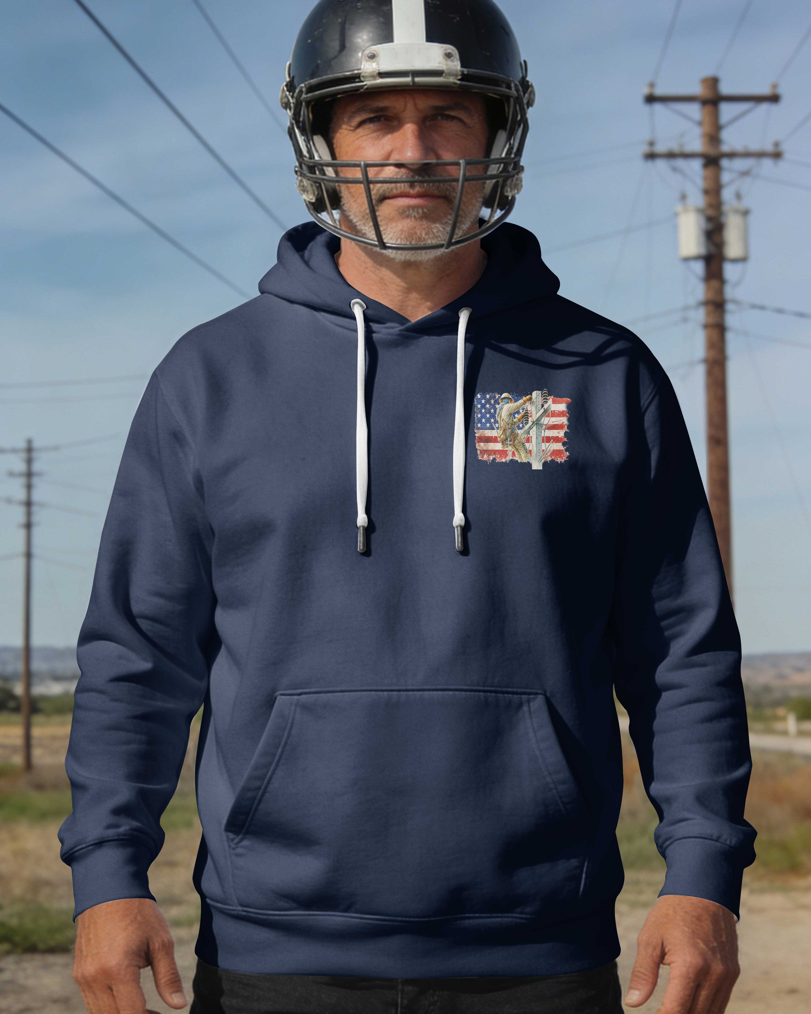 Retired Lineman Built By Grit Blessed By God Hoodie