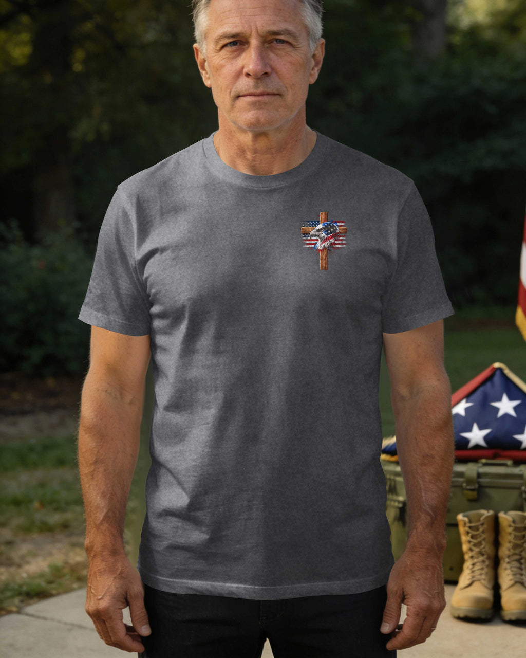 Patriotic Cross Eagle T-shirt T-Shirt