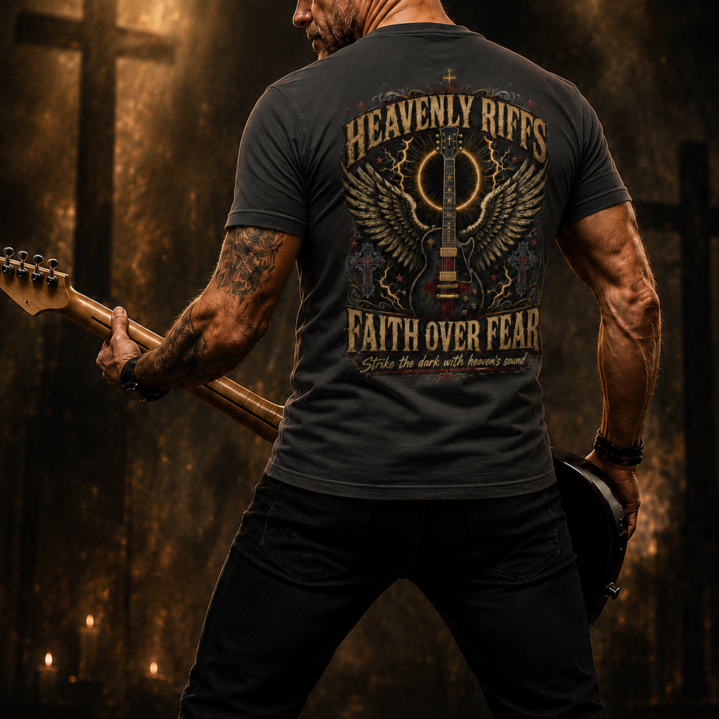 Heavenly Riffs Faith Over Fear T-Shirt