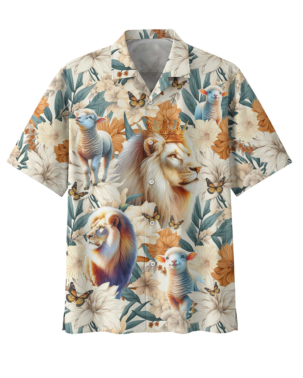 Jesus Lion and Lamb Hawaiian T-Shirt