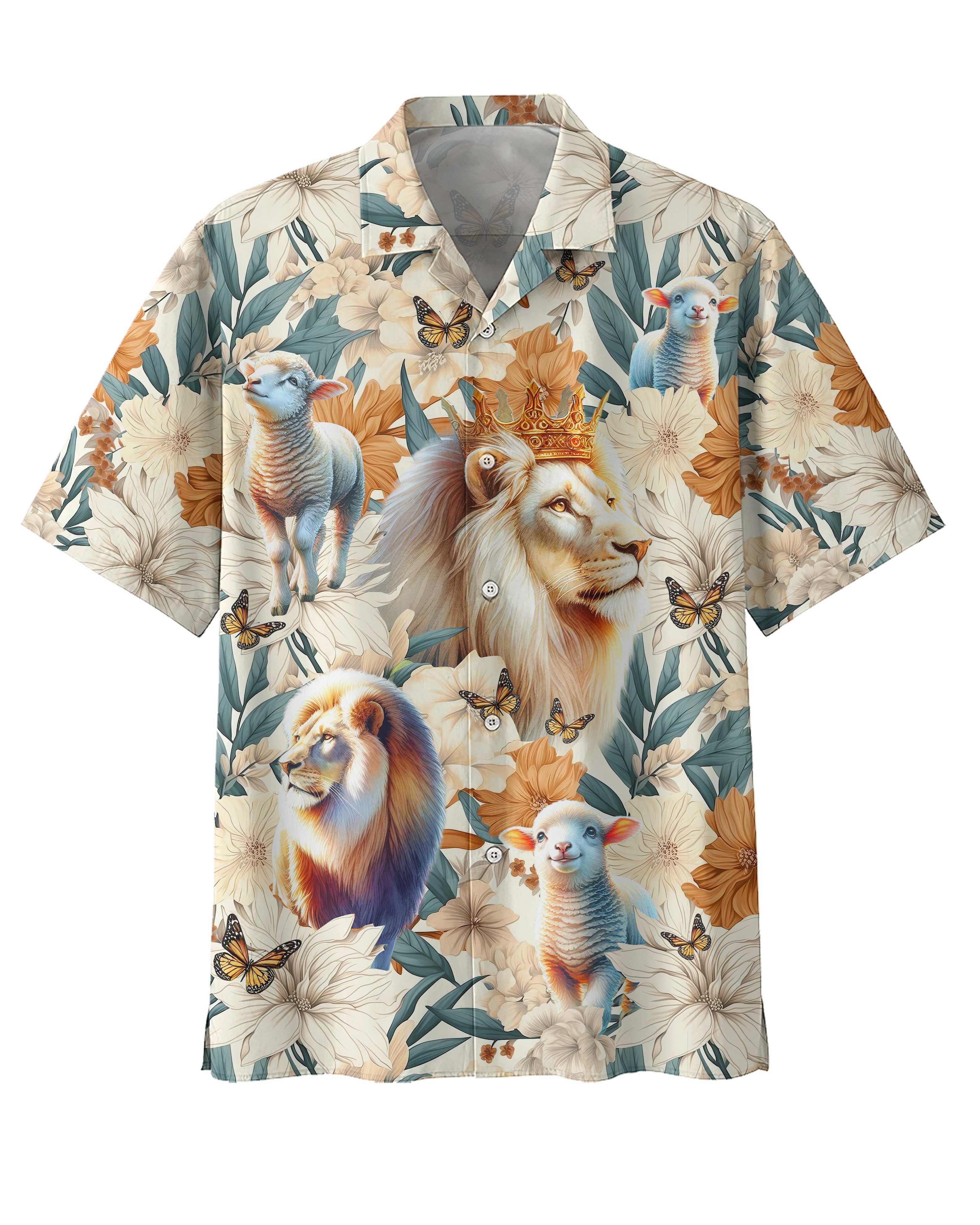 Jesus Lion and Lamb Hawaiian T-Shirt