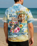 Be Strong and Courageous Jesus Lion Hawaiian T-Shirt