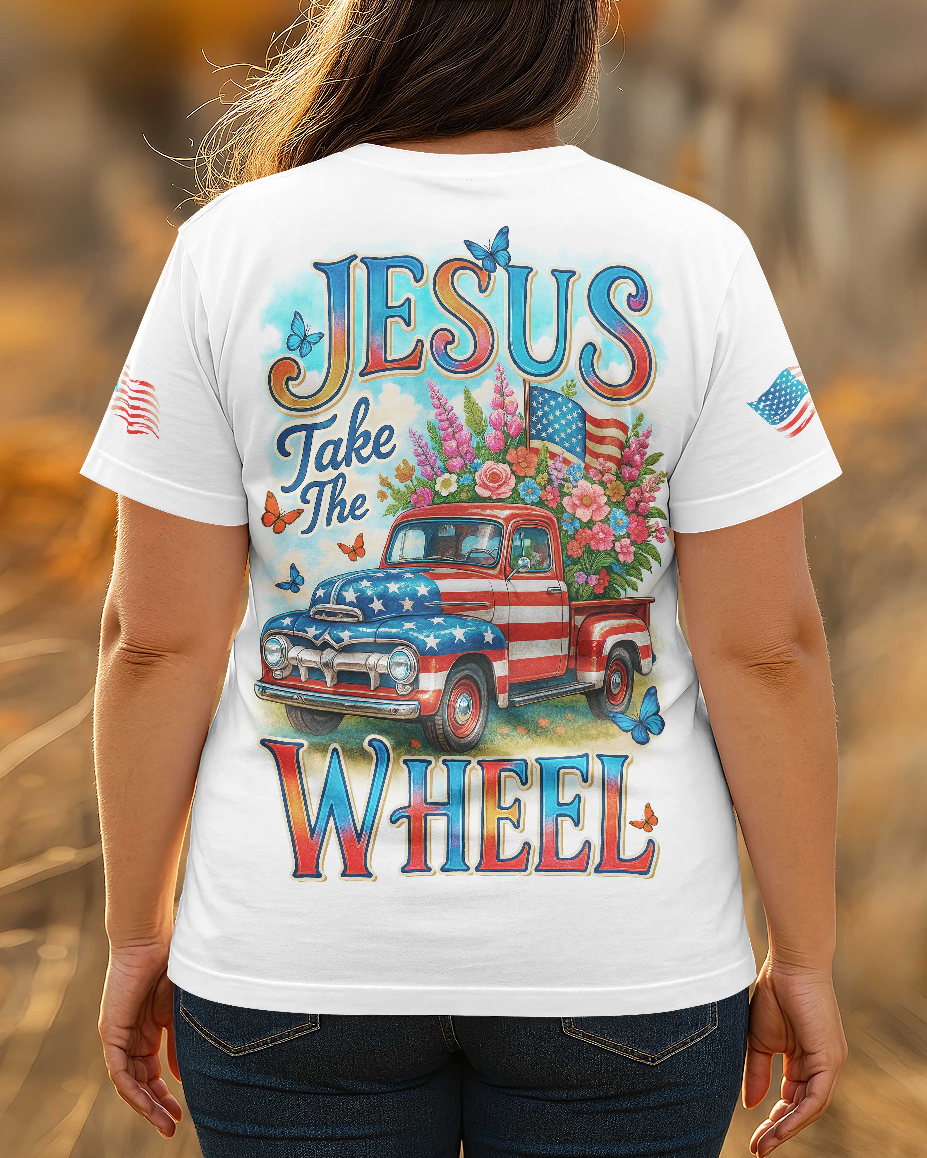 Jesus Take The Wheel All Over Print T-Shirt