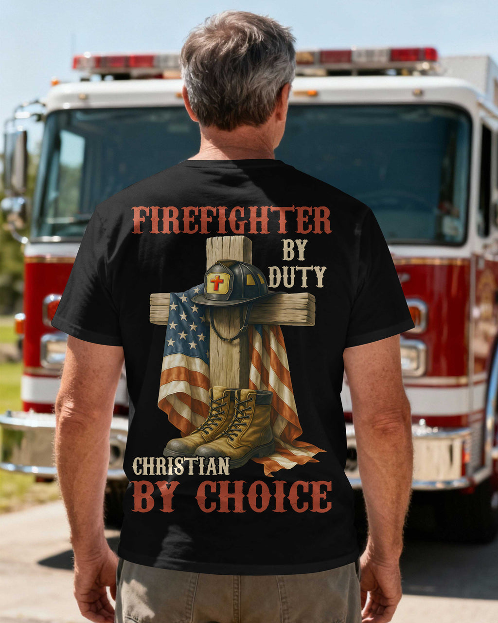 Firefighter By Duty Christian By Choice T-Shirt