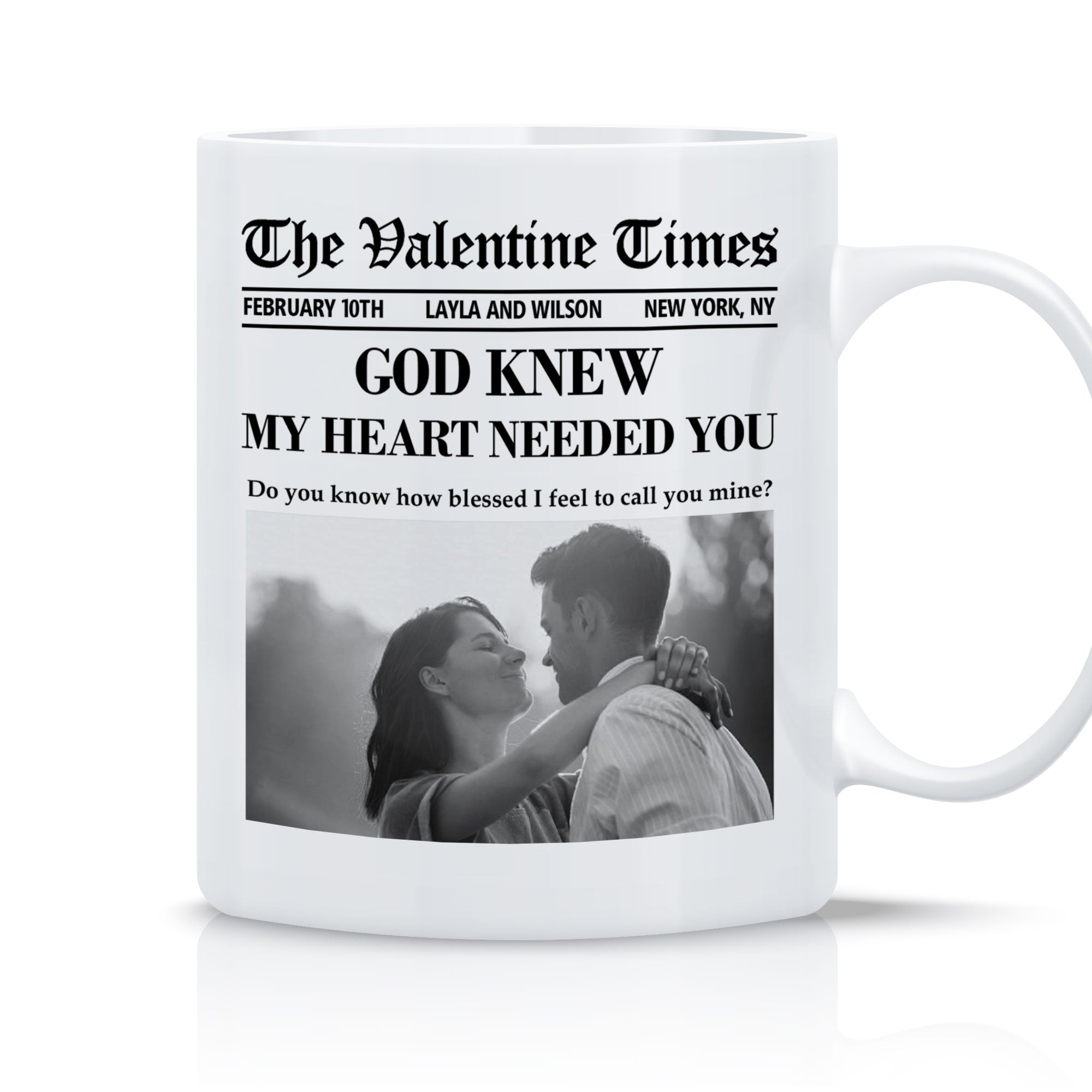 God Knew My Heart Needed You Personalized Couple Mug