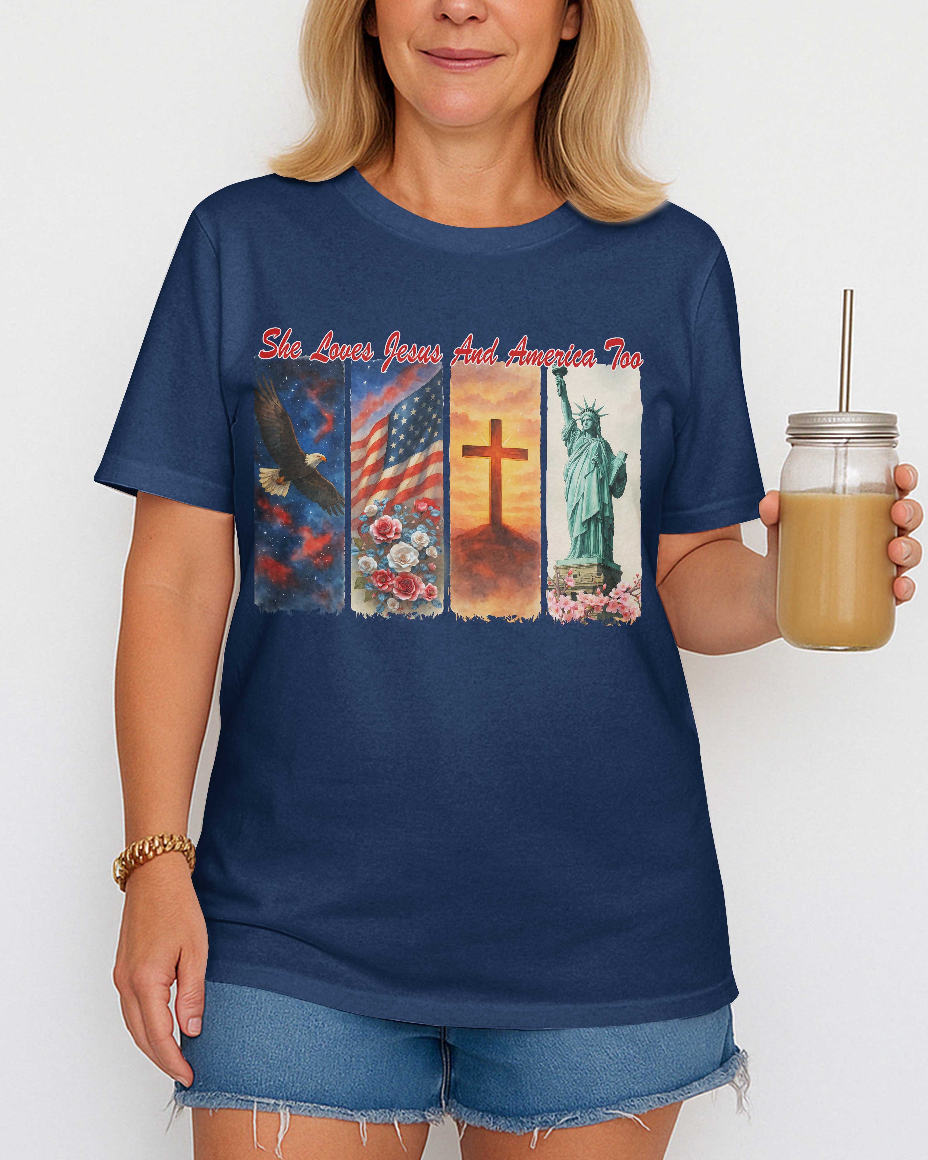She Loves Jesus and America Too T-Shirt