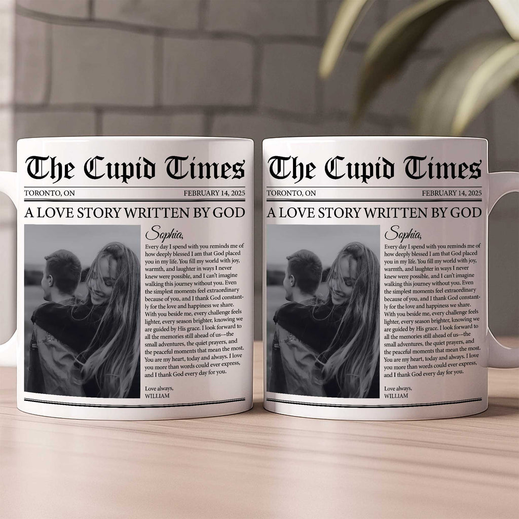 A Love Story Writen By God Personalized Couple Mug