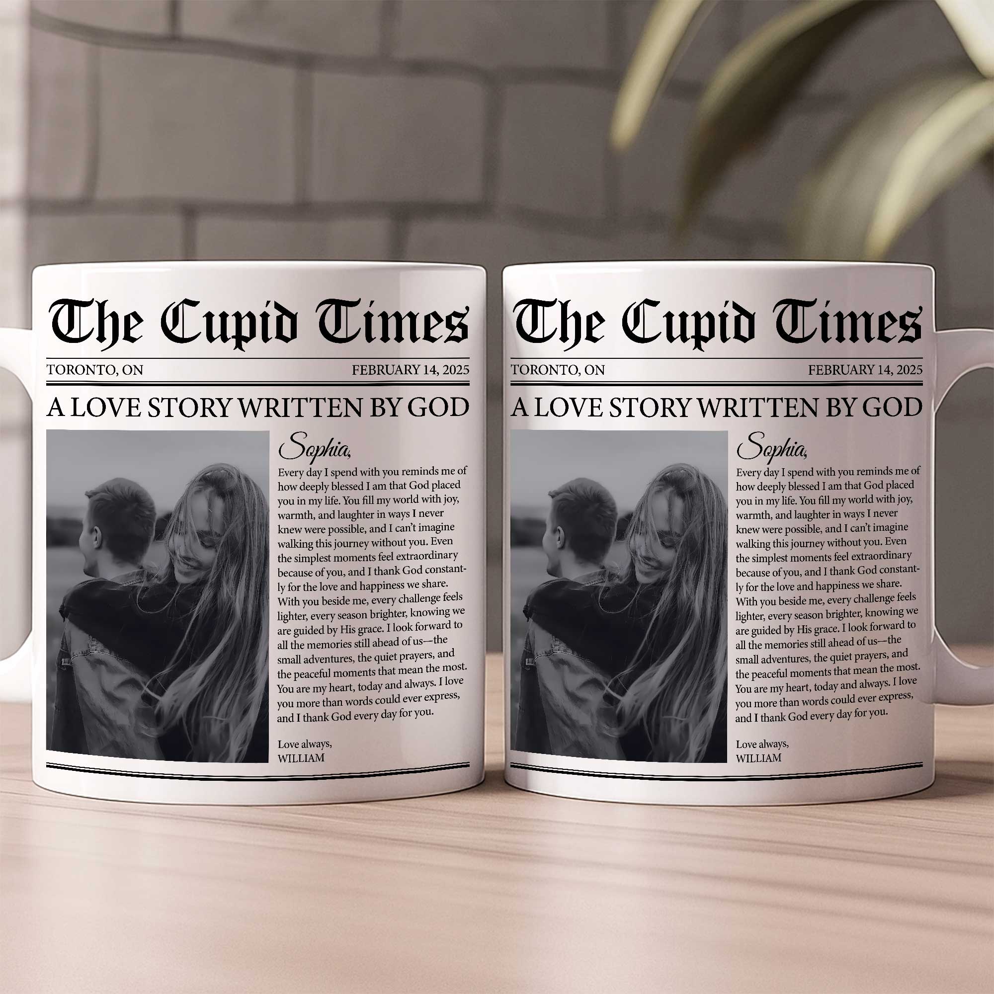A Love Story Writen By God Personalized Couple Mug
