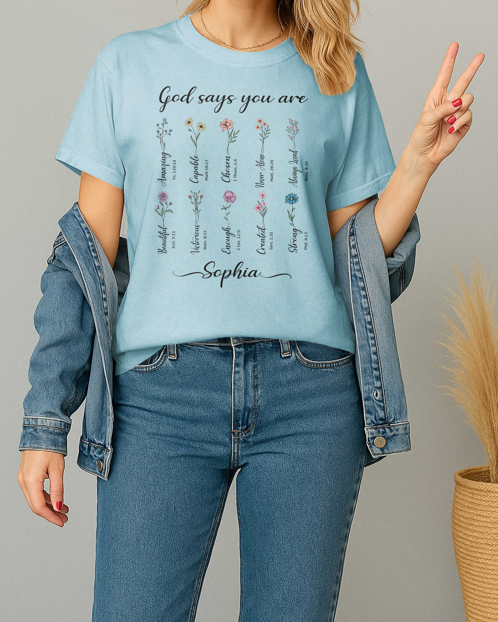 You Are Strong Amazing Capable Chosen Never Alone Always Loved Enough Beautiful Unique Created T-Shirt