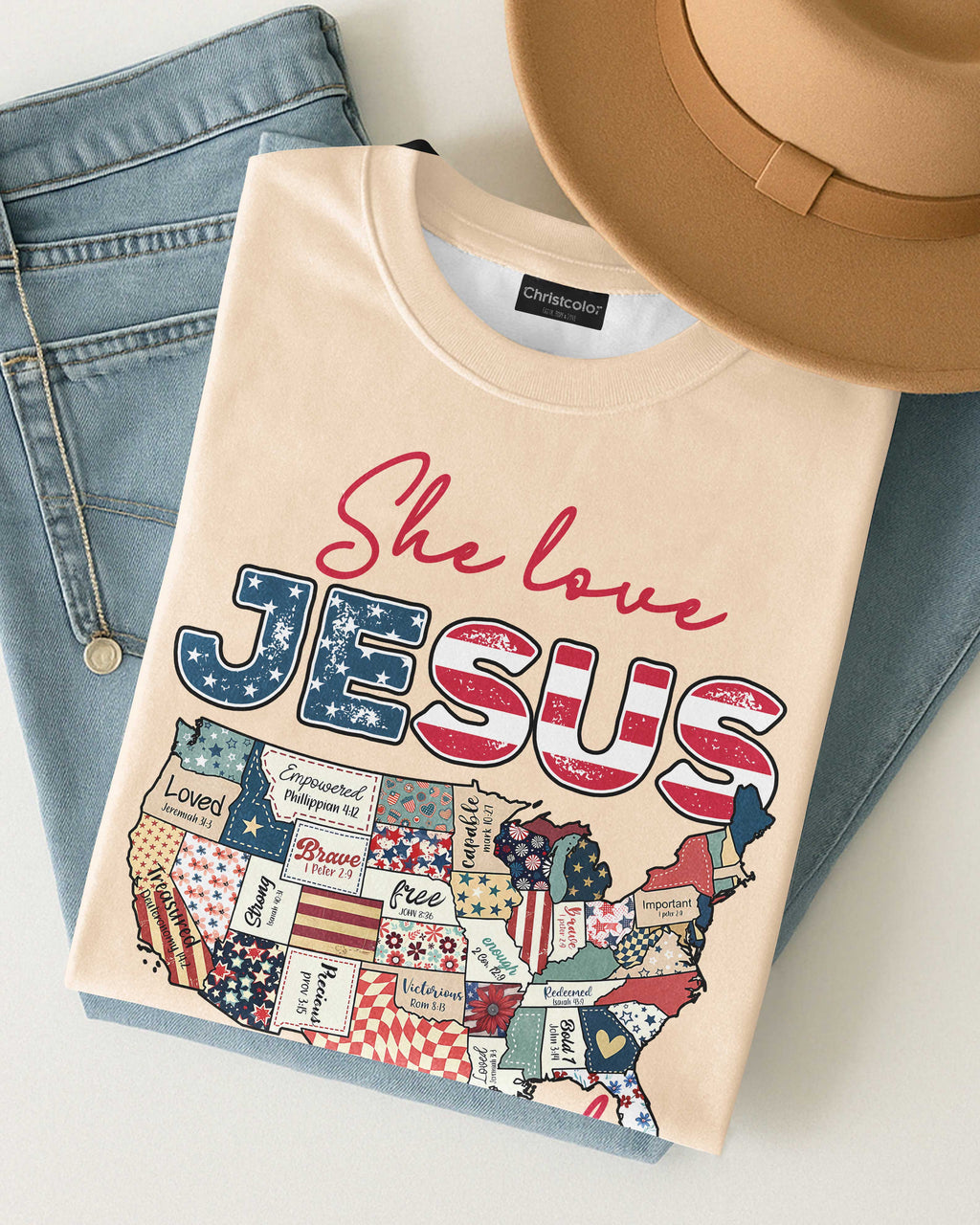 She Loves Jesus and America Too T-Shirt