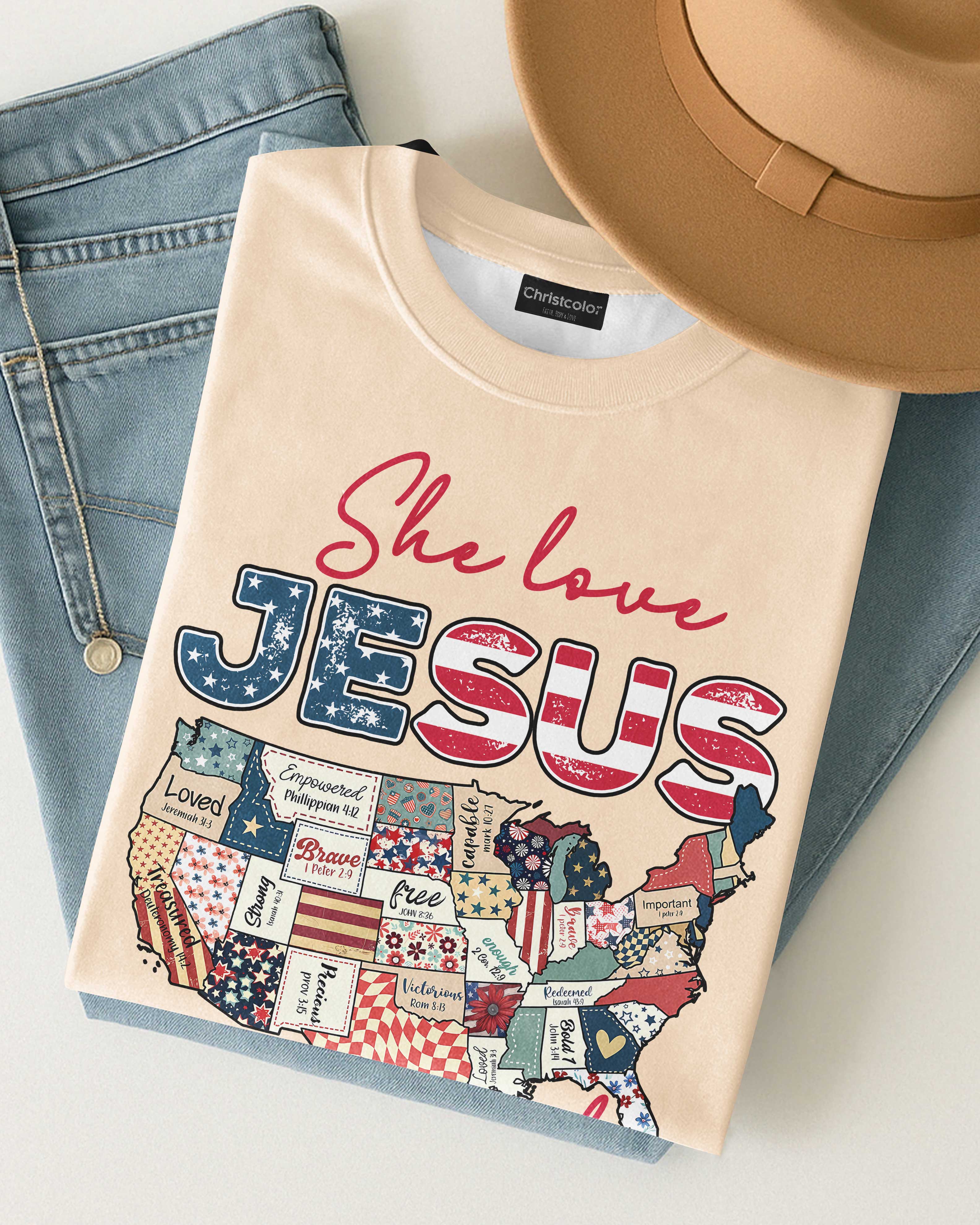 She Loves Jesus and America Too T-Shirt