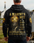 A Marine's Duty Never Ends Only His Battlefield Changes Zip Hoodie