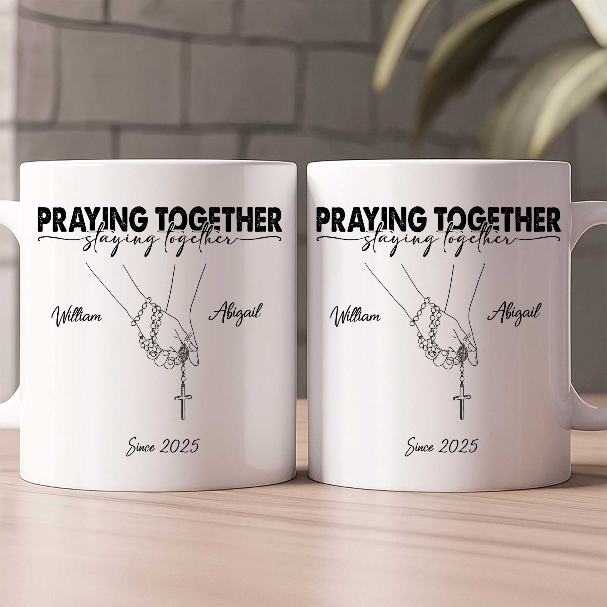 Praying Together Staying Together Personalized Mug