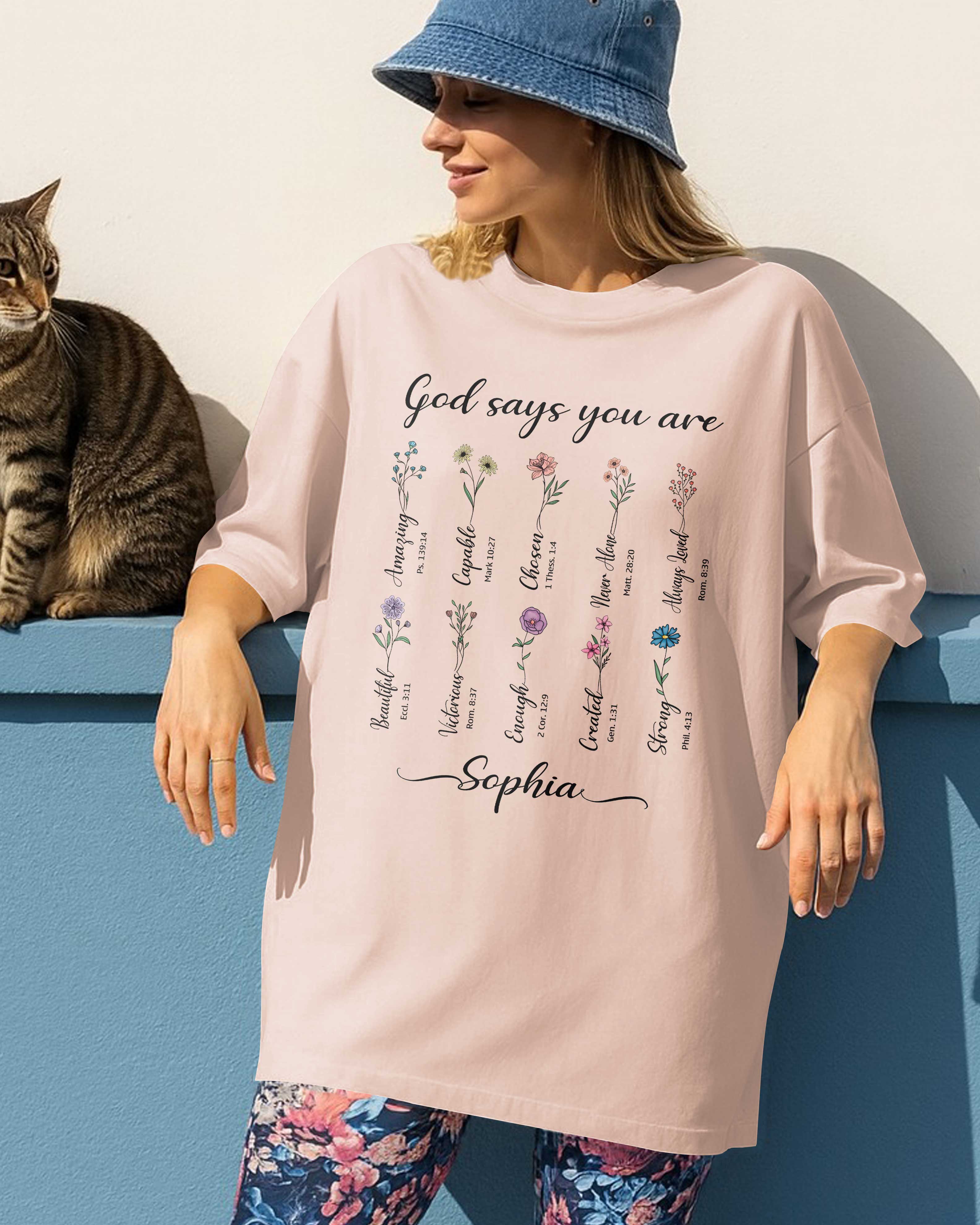 You Are Strong Amazing Capable Chosen Never Alone Always Loved Enough Beautiful Unique Created T-Shirt