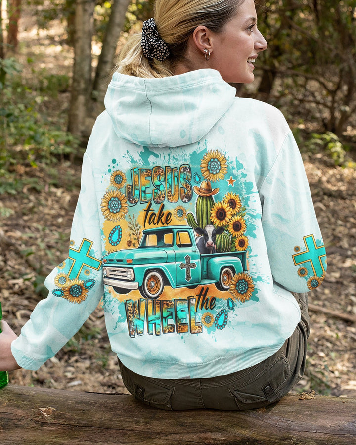 Jesus Take The Wheel All Over Print Zip Hoodie - Christ Color