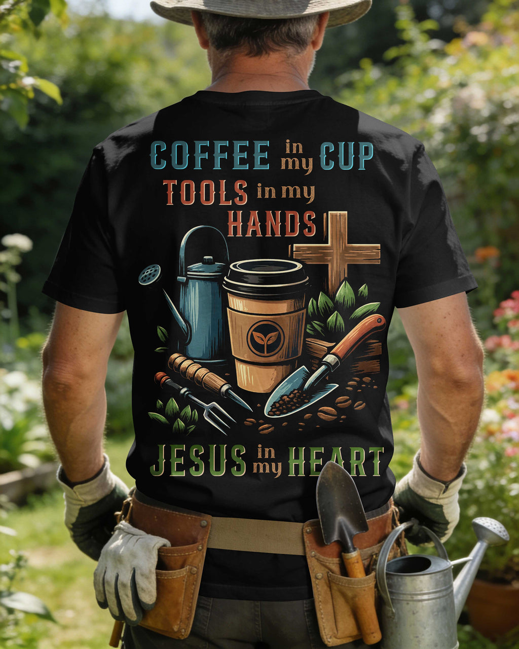 Coffee In My Cup Tools In My Hands Jesus In My Heart T-Shirt