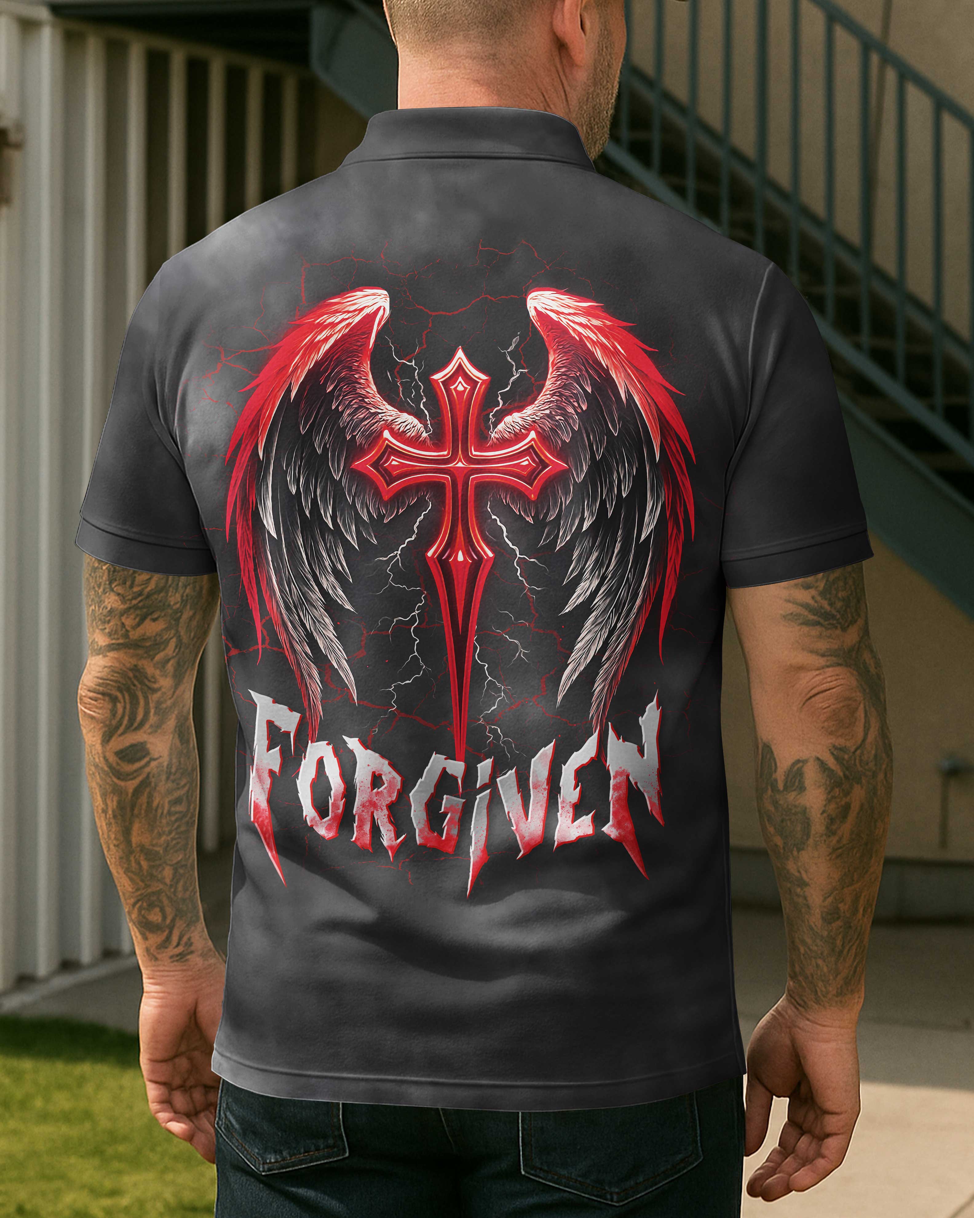 Forgiven All Over Print Polo T-Shirt