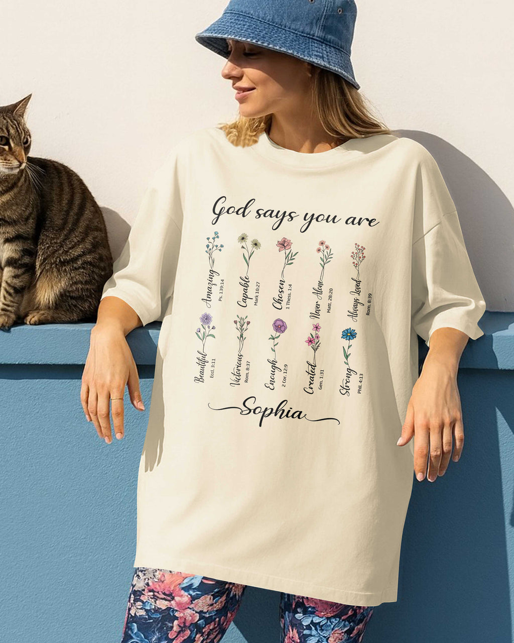 You Are Strong Amazing Capable Chosen Never Alone Always Loved Enough Beautiful Unique Created T-Shirt