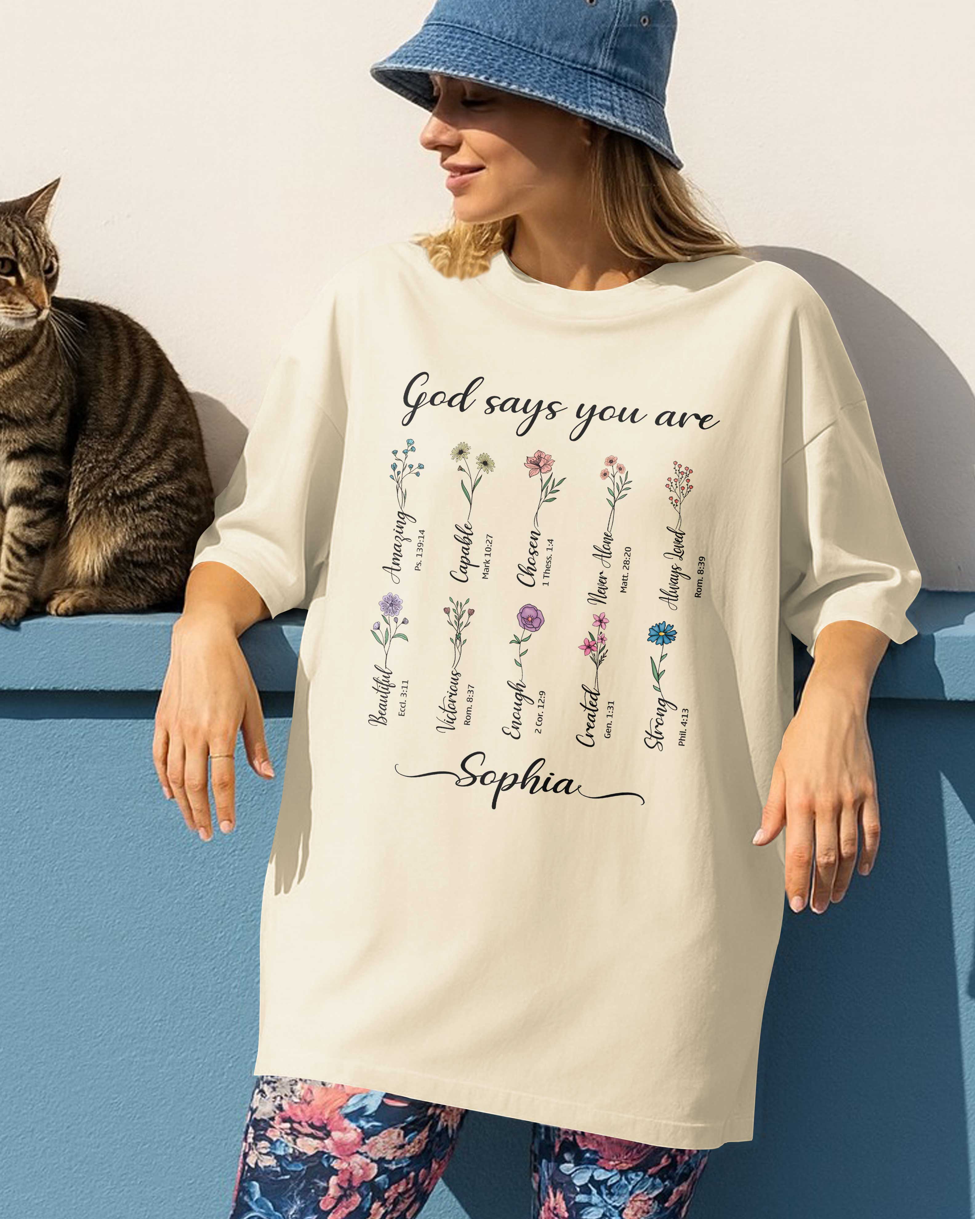 You Are Strong Amazing Capable Chosen Never Alone Always Loved Enough Beautiful Unique Created T-Shirt