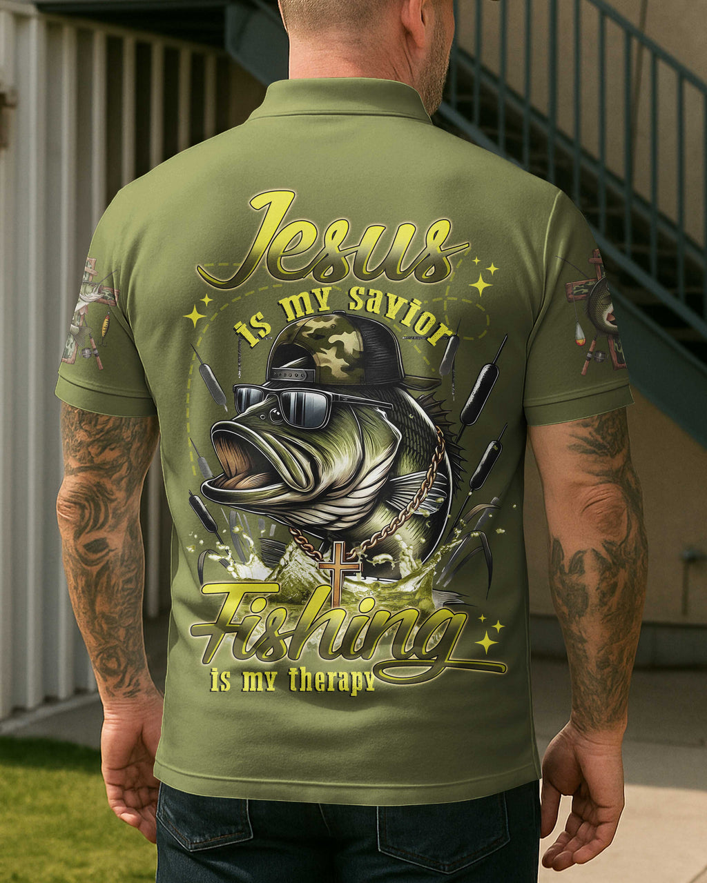 Jesus Is My Savior Fishing Is My Therapy T-Shirt