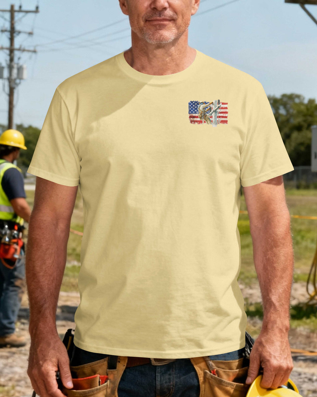 Retired Lineman Built By Grit Blessed By God T-Shirt