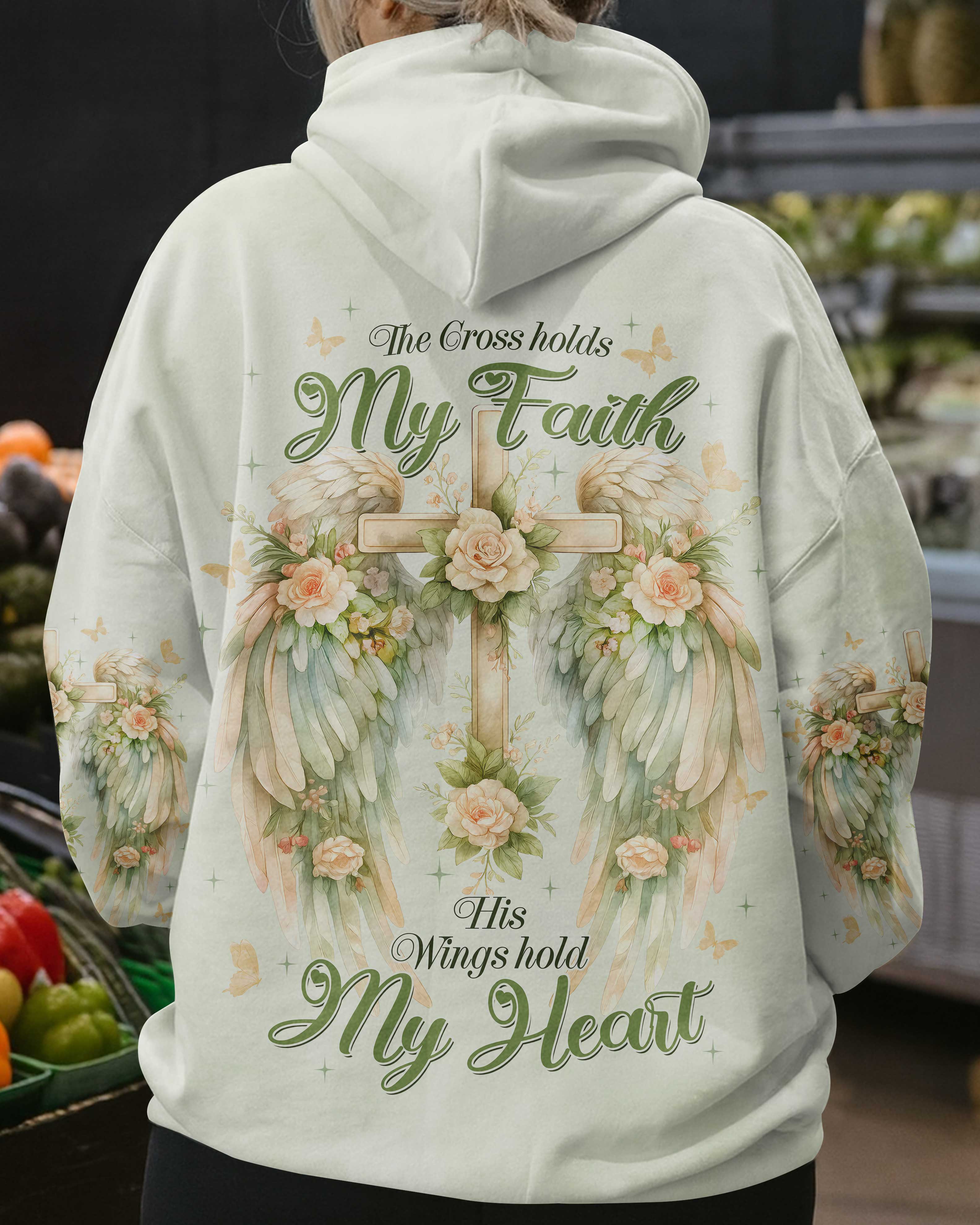 The Cross Holds My Faith His Wings Hold My Heart T-Shirt