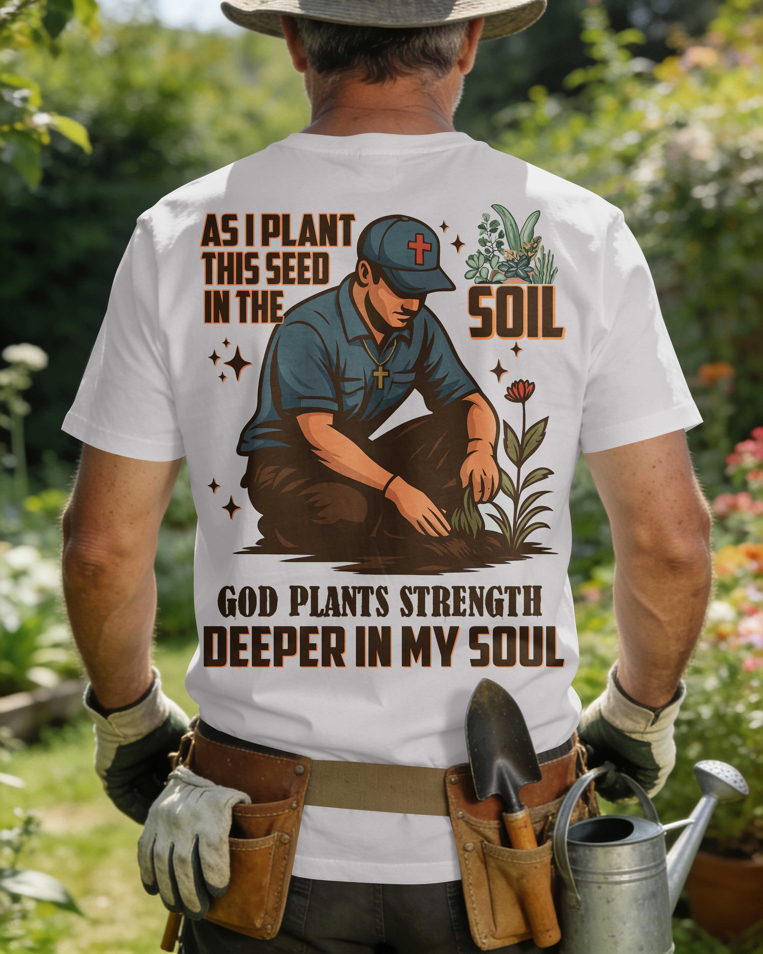 As I Plant This Seed In The Soil God Plants Strength Deeper In My Soul T-Shirt
