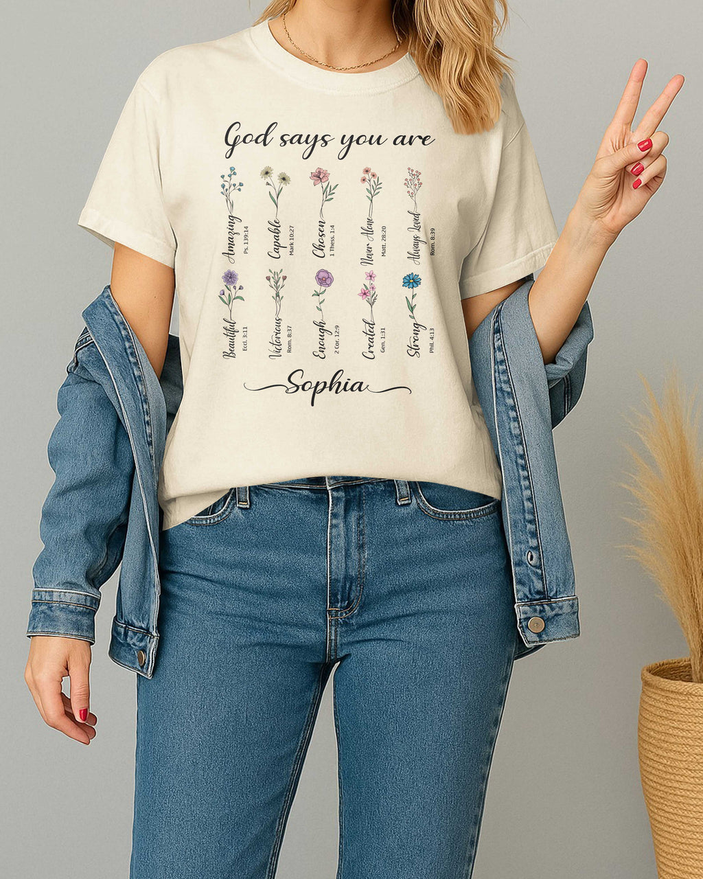 You Are Strong Amazing Capable Chosen Never Alone Always Loved Enough Beautiful Unique Created T-Shirt