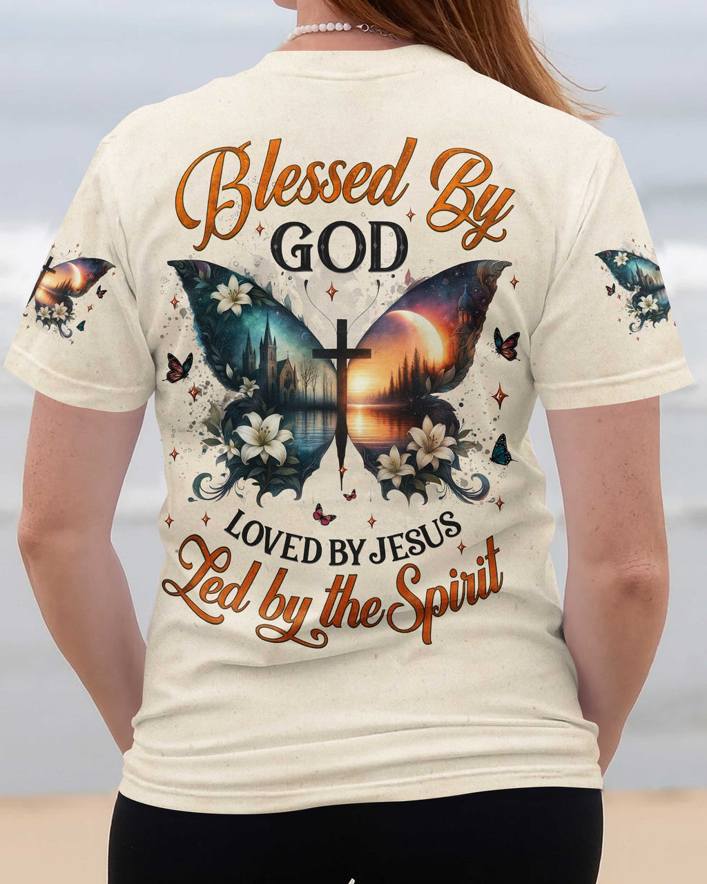 Blessed By God Loved By Jesus Led By The Spirit T-Shirt