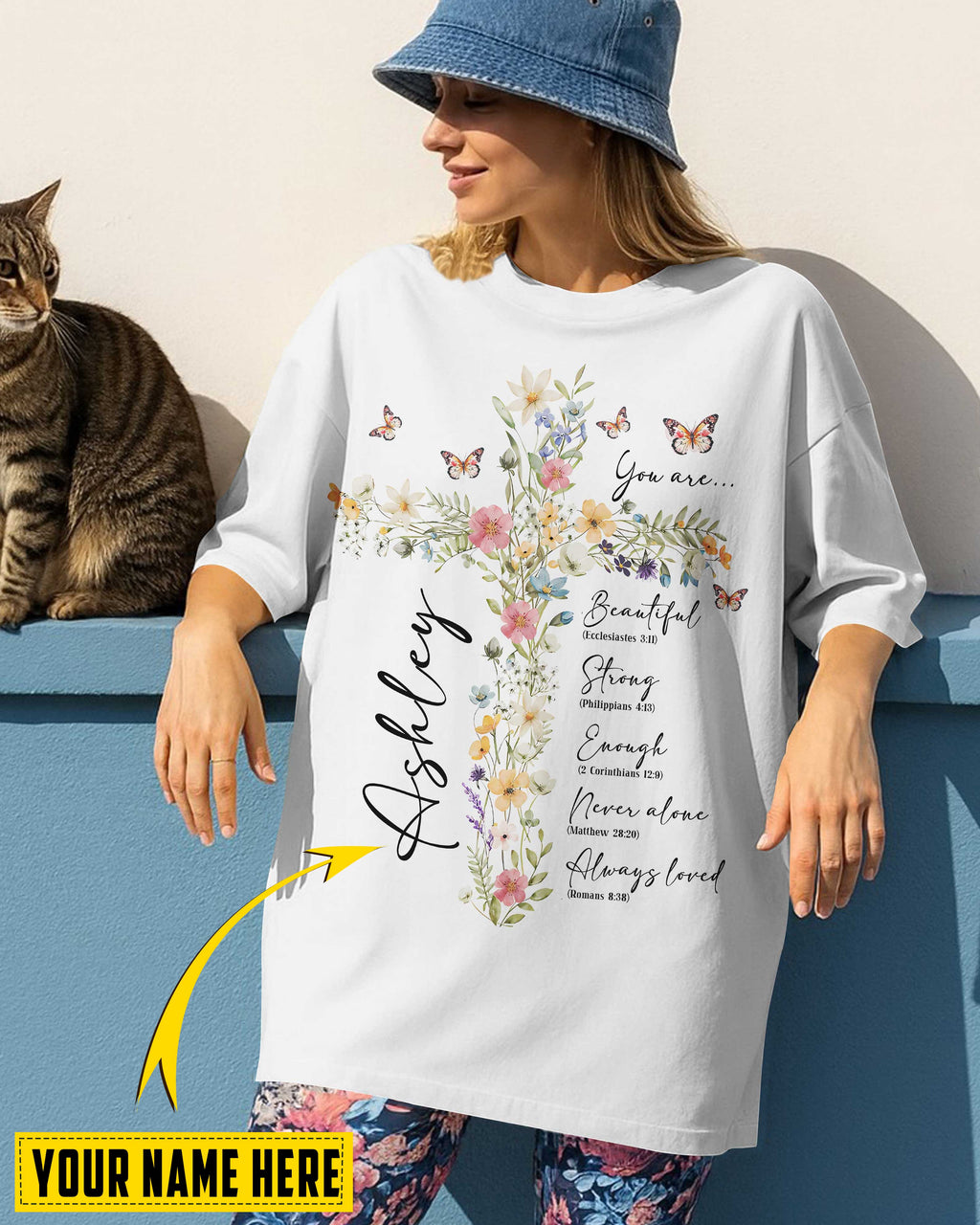 Personalized You Are T-Shirt, Floral Christian Gift for Her, Gift For Catholics
