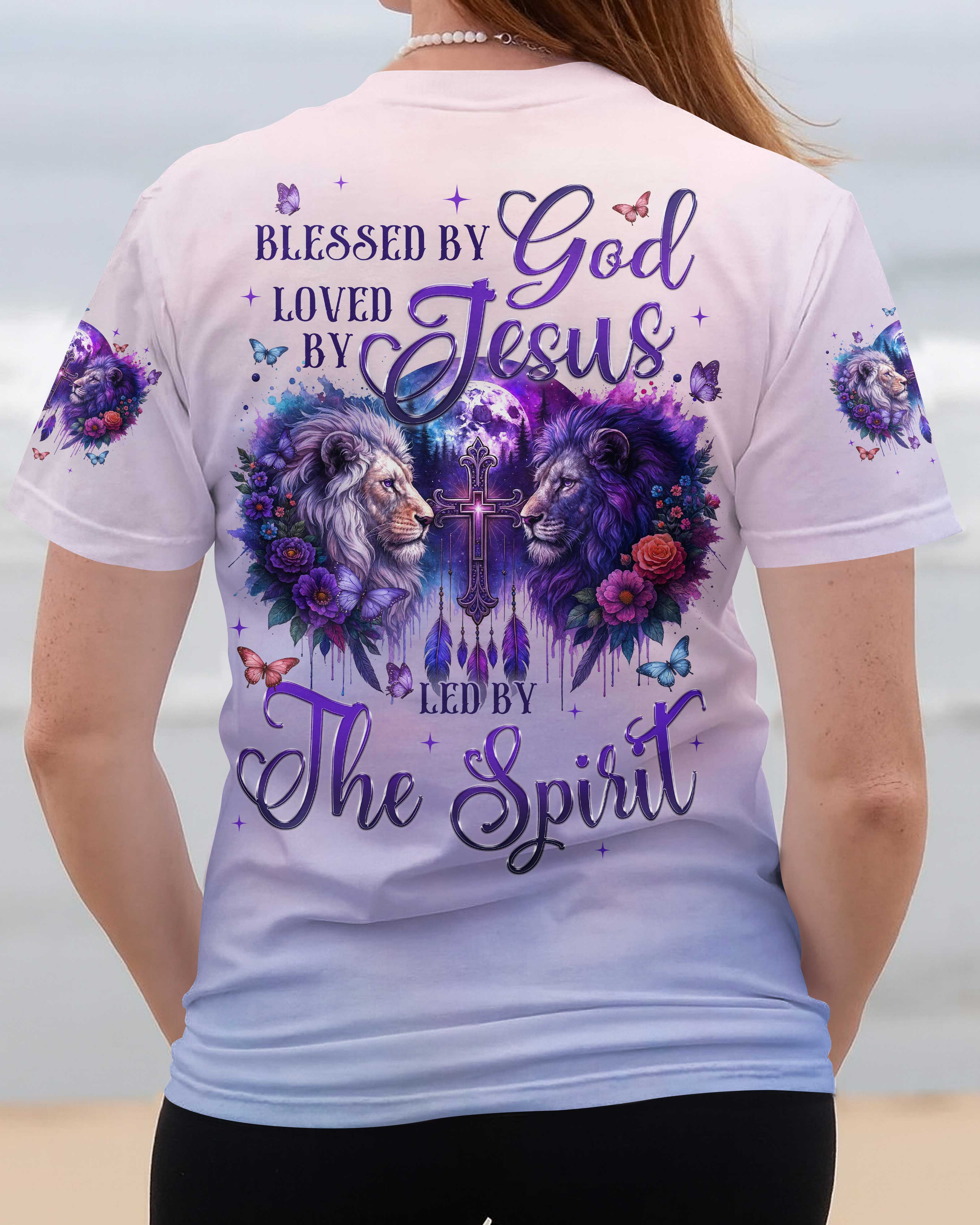 Blessed By God Loved By Jesus Led By The Spirit T-Shirt