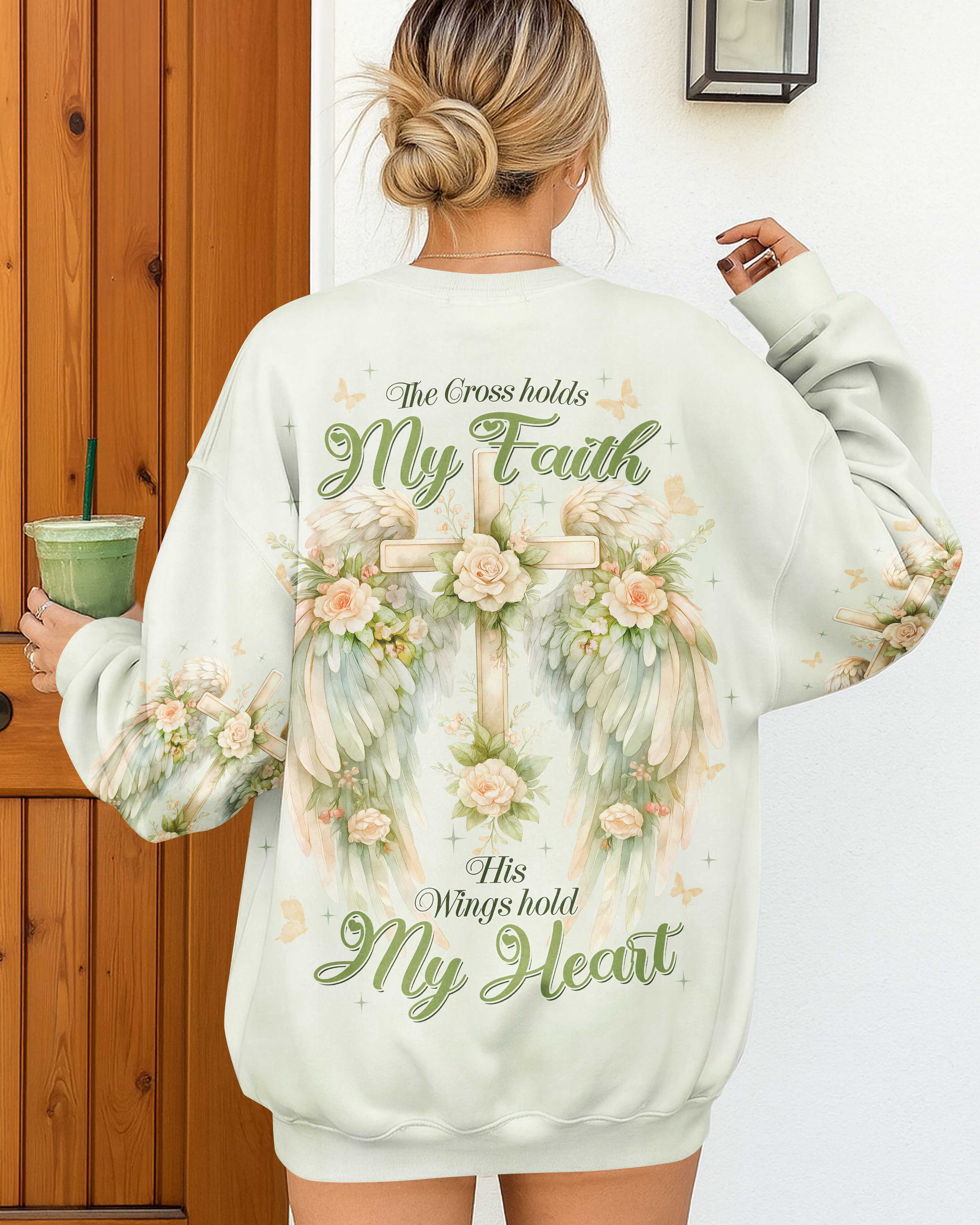 The Cross Holds My Faith His Wings Hold My Heart T-Shirt