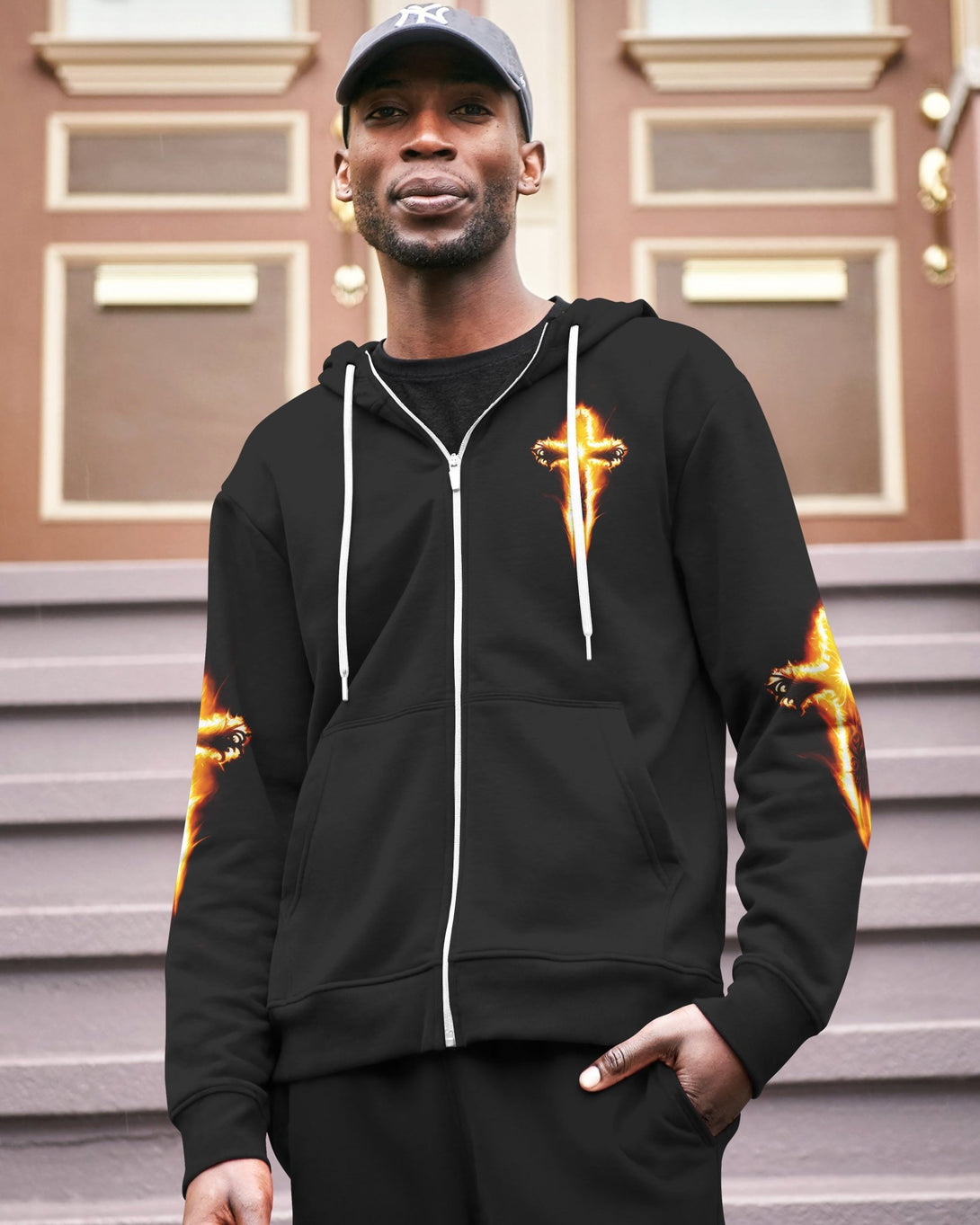 Awaken The Lion All Over Print Zip Hoodie - Christ Color