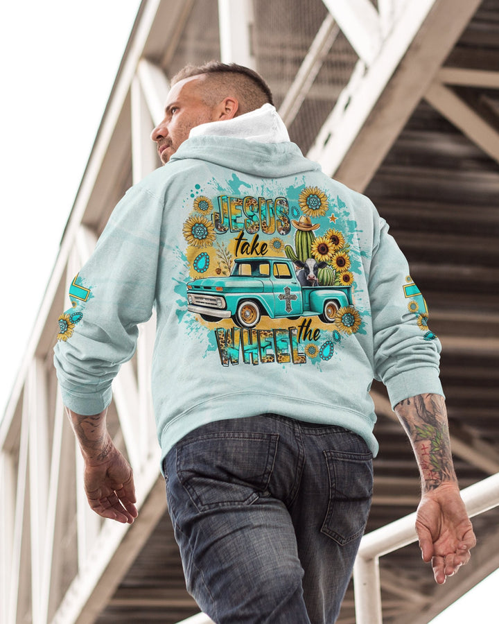 Jesus Take The Wheel All Over Print Zip Hoodie - Christ Color