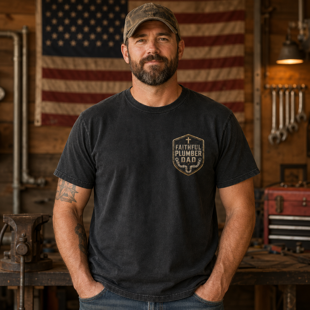 Flowing With Grace Plumber Dad T-Shirt