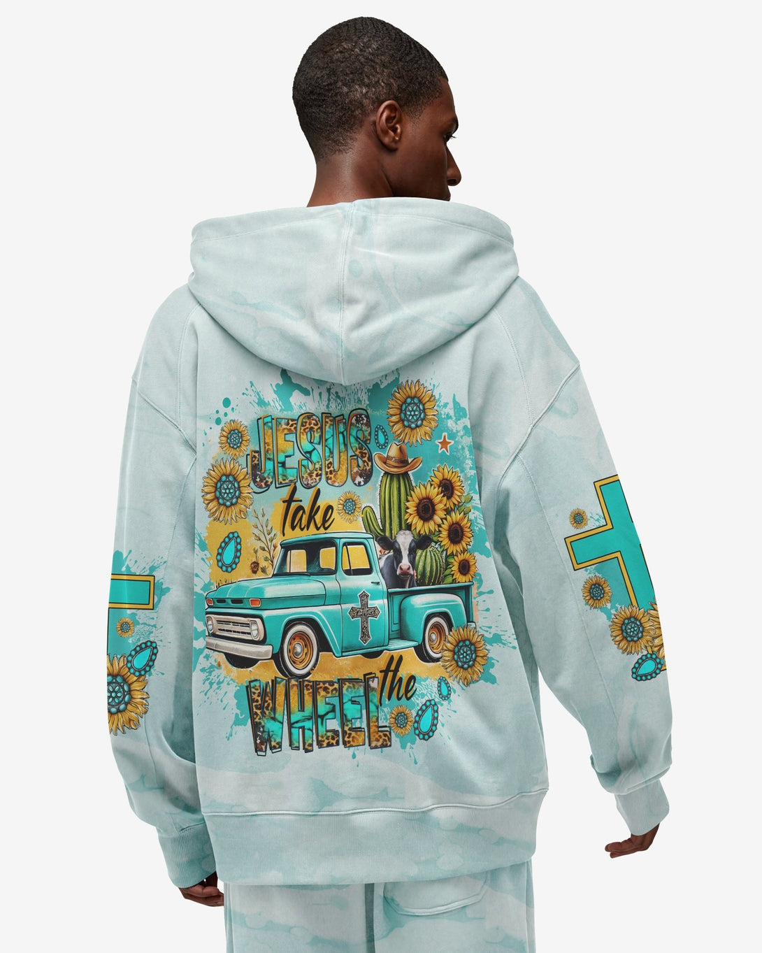 Jesus Take The Wheel All Over Print Zip Hoodie - Christ Color