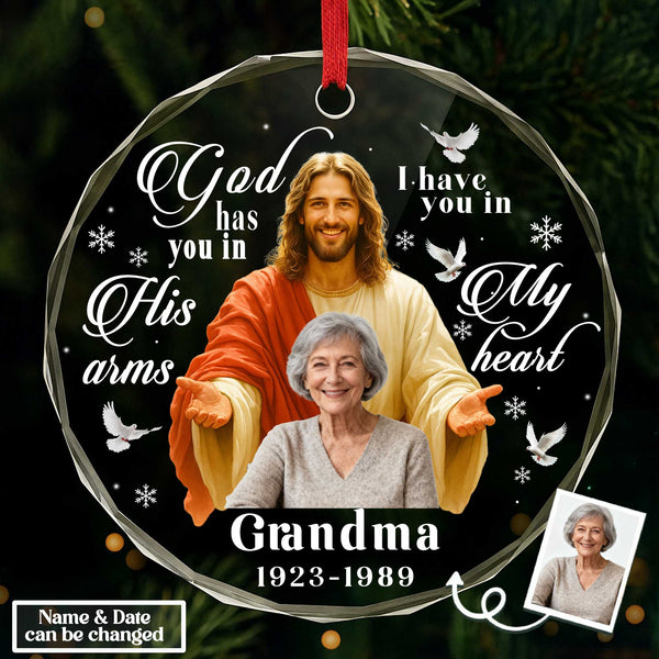God Has You In His Arms Personalized Ornament