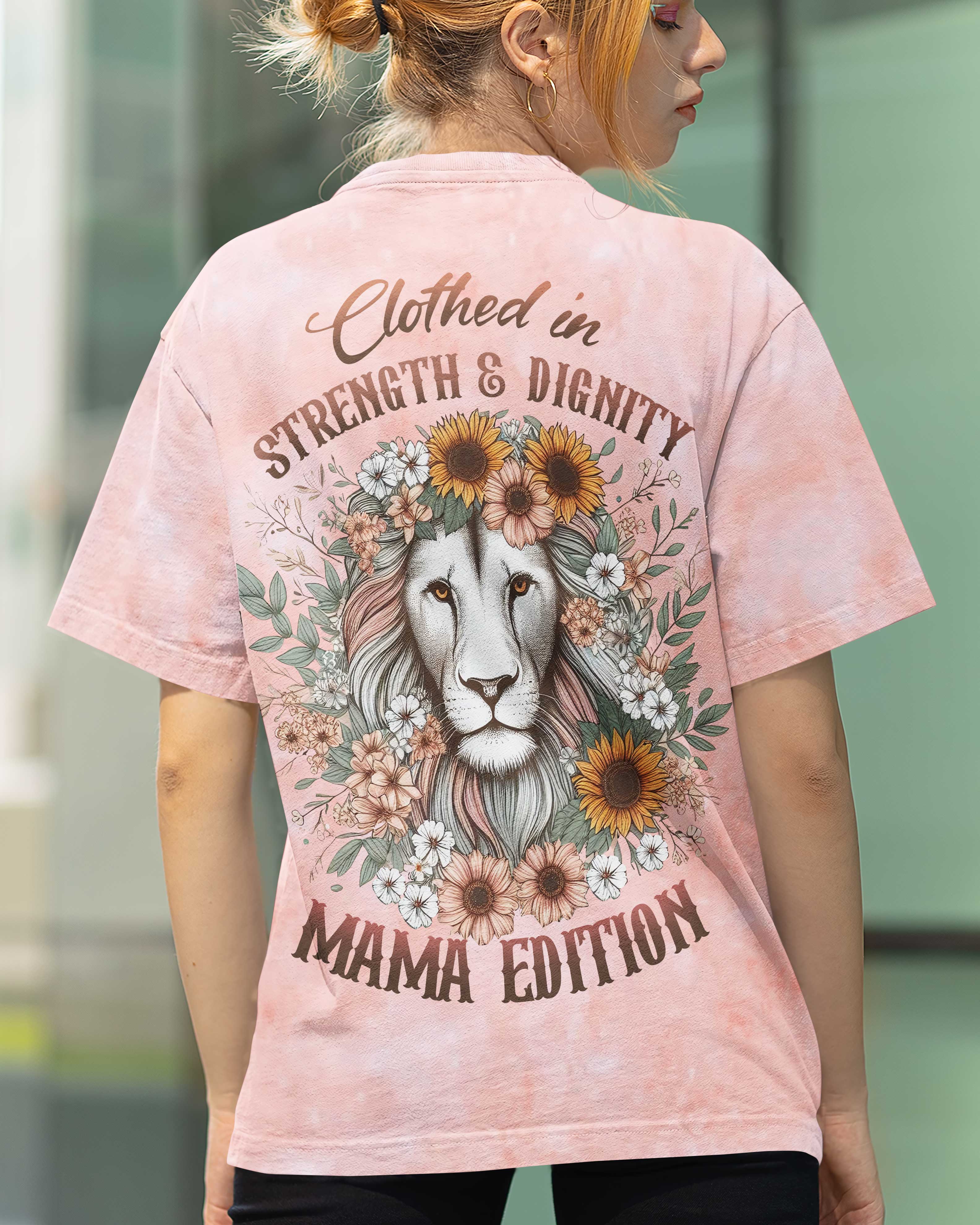Clothed in Strength & Dignity – Mama Edition All Over Print T-shirt