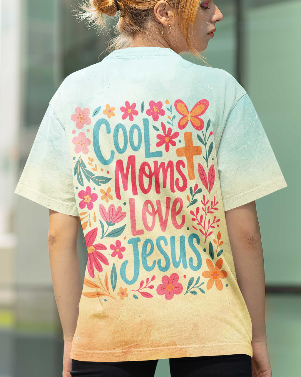 Cool Moms Love Jesus All Over Print T-shirt