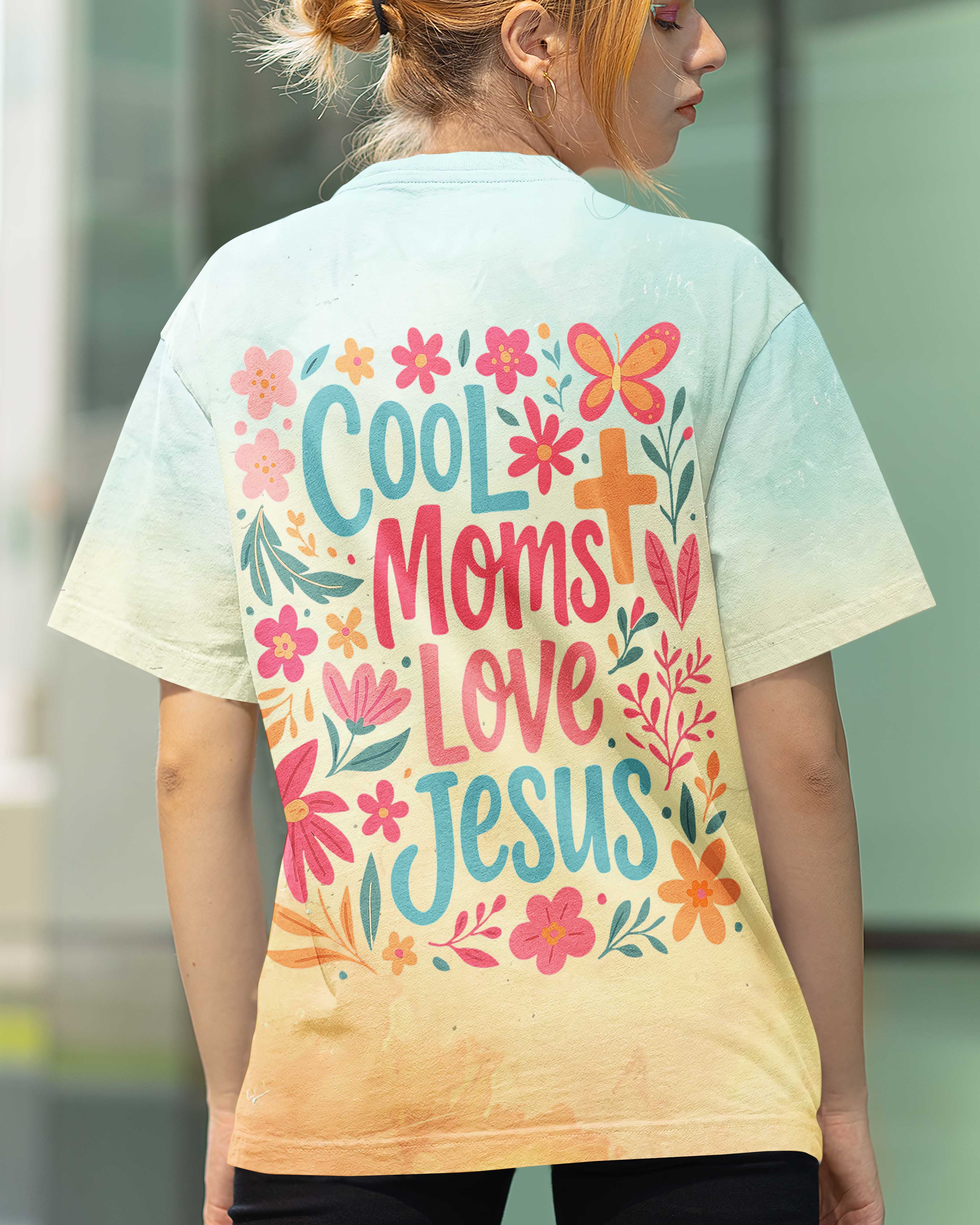Cool Moms Love Jesus All Over Print T-shirt