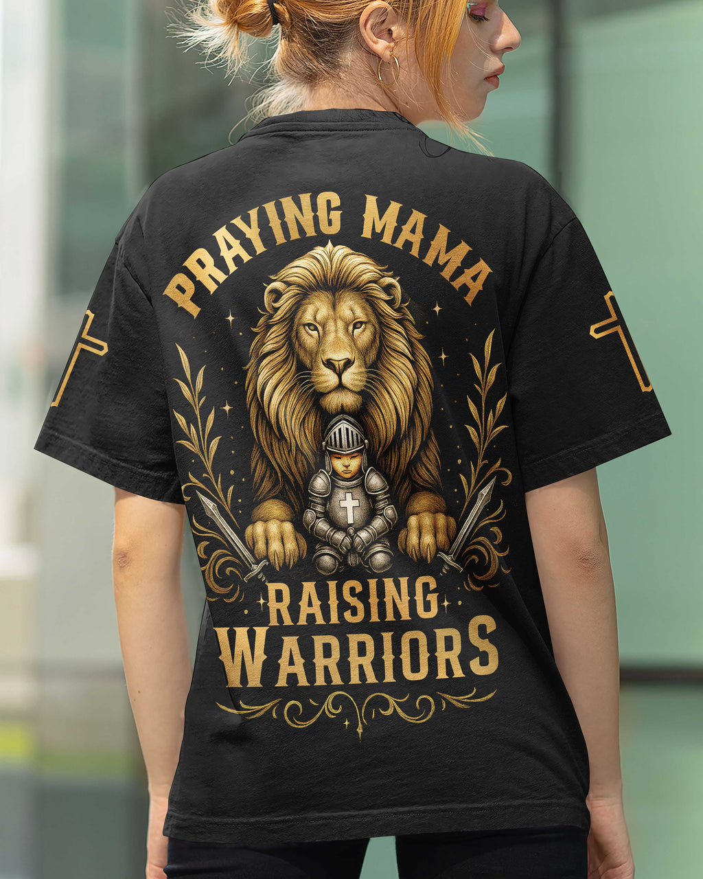 Praying Mama Raising Warriors All Over Print T-shirt