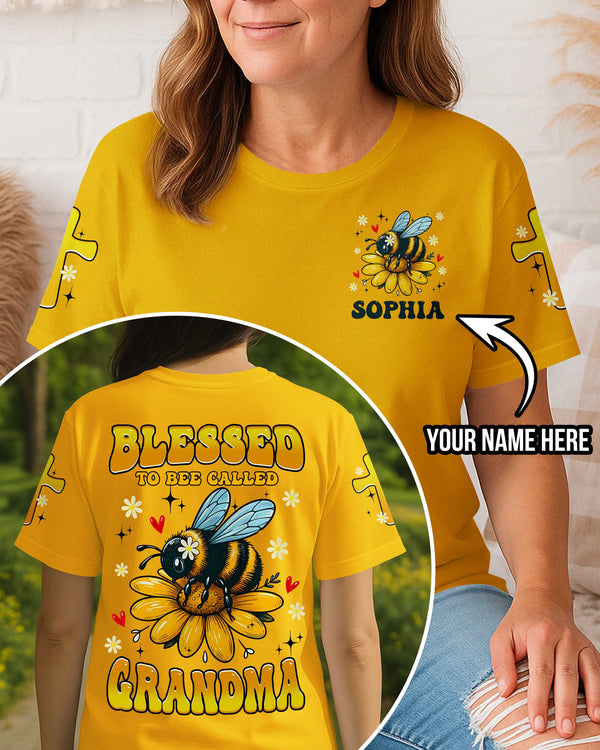 Blessed To Bee Called Grandma All Over Print T-Shirt