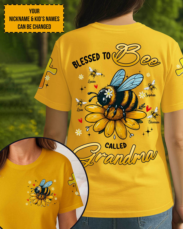 Blessed To Bee Called Grandma All Over Print T-Shirt