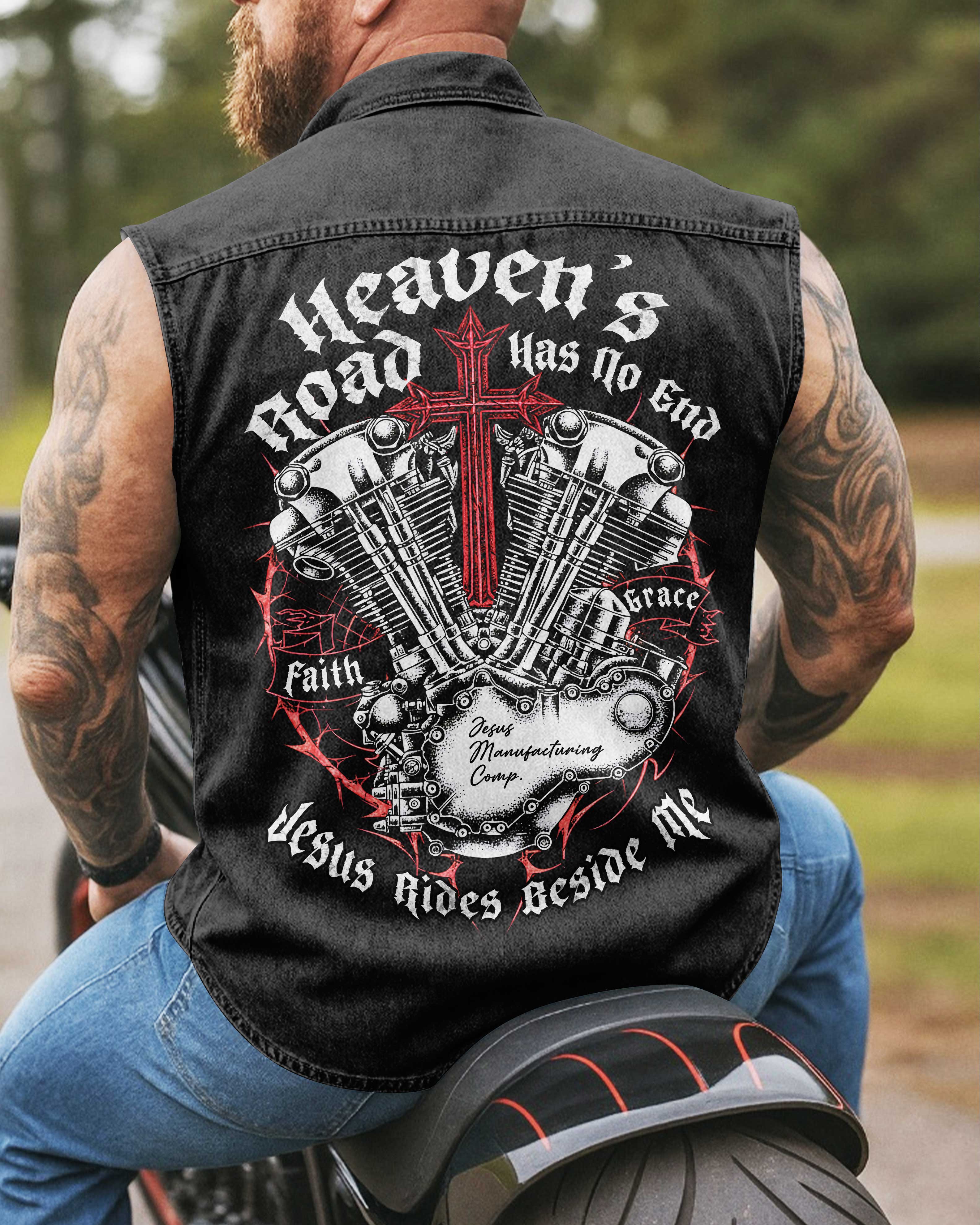 Heaven's Road For Sleevesless Denim T-Shirt