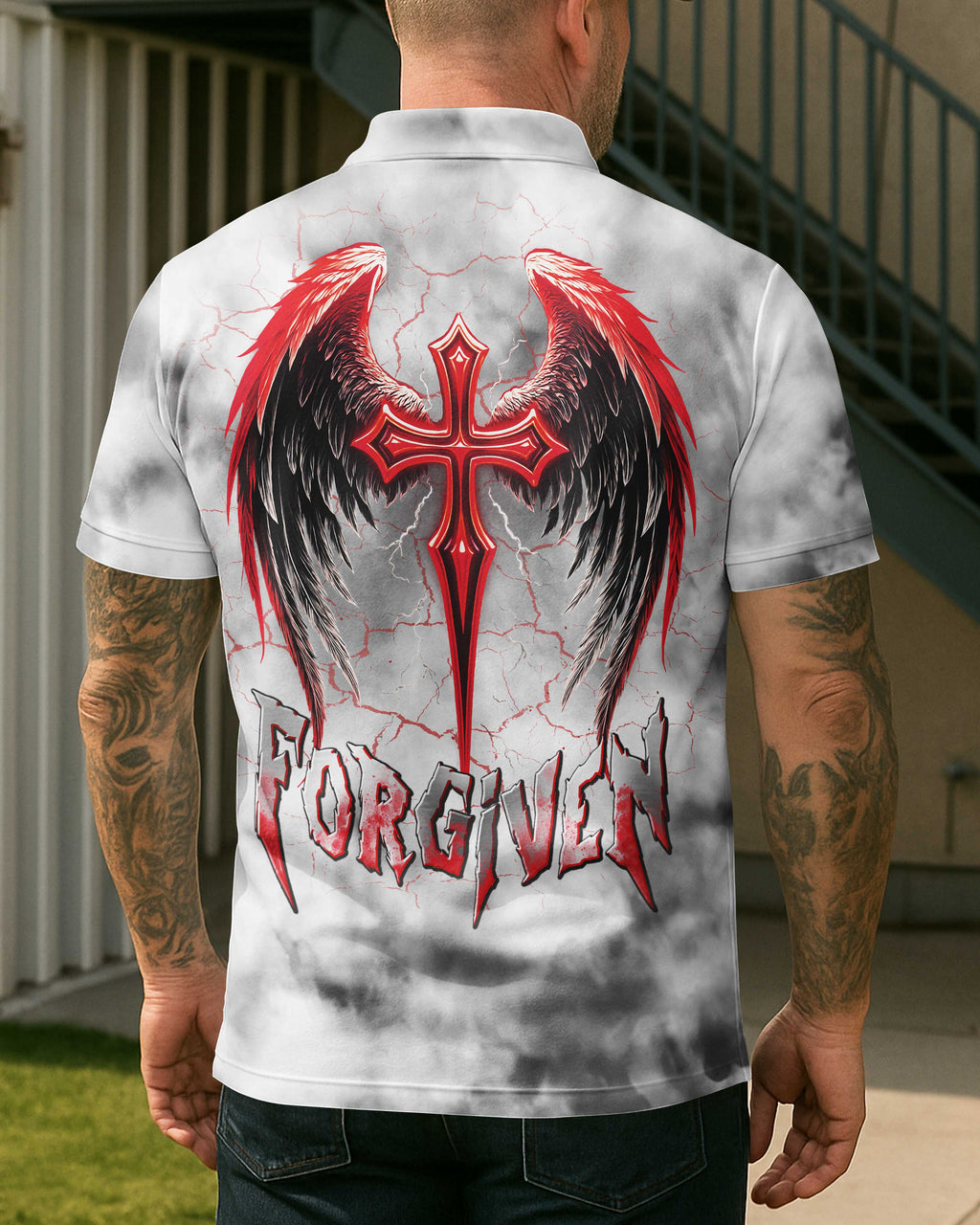 Forgiven All Over Print Polo T-Shirt