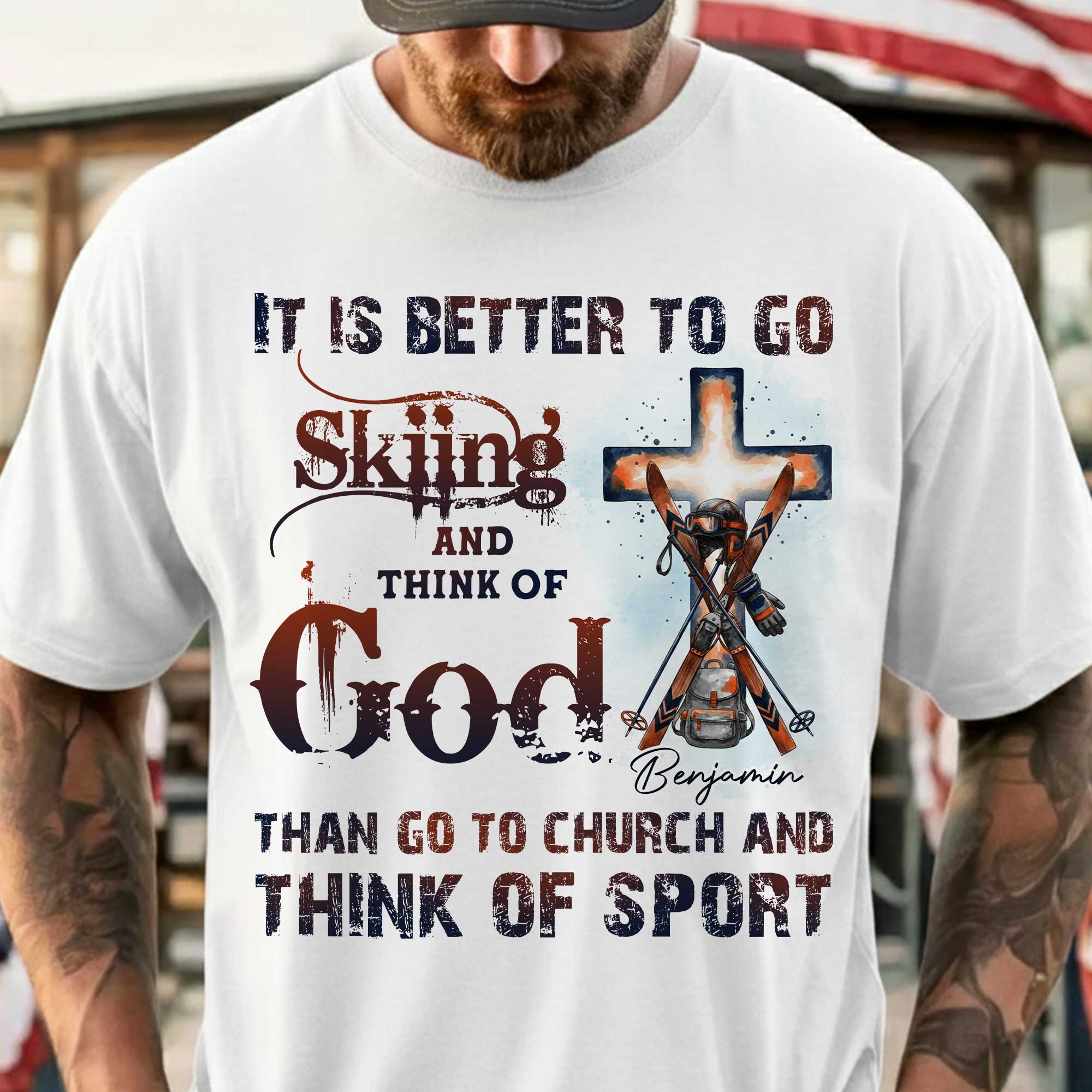 It Is Better To Go Skiing And Think Of God T-Shirt