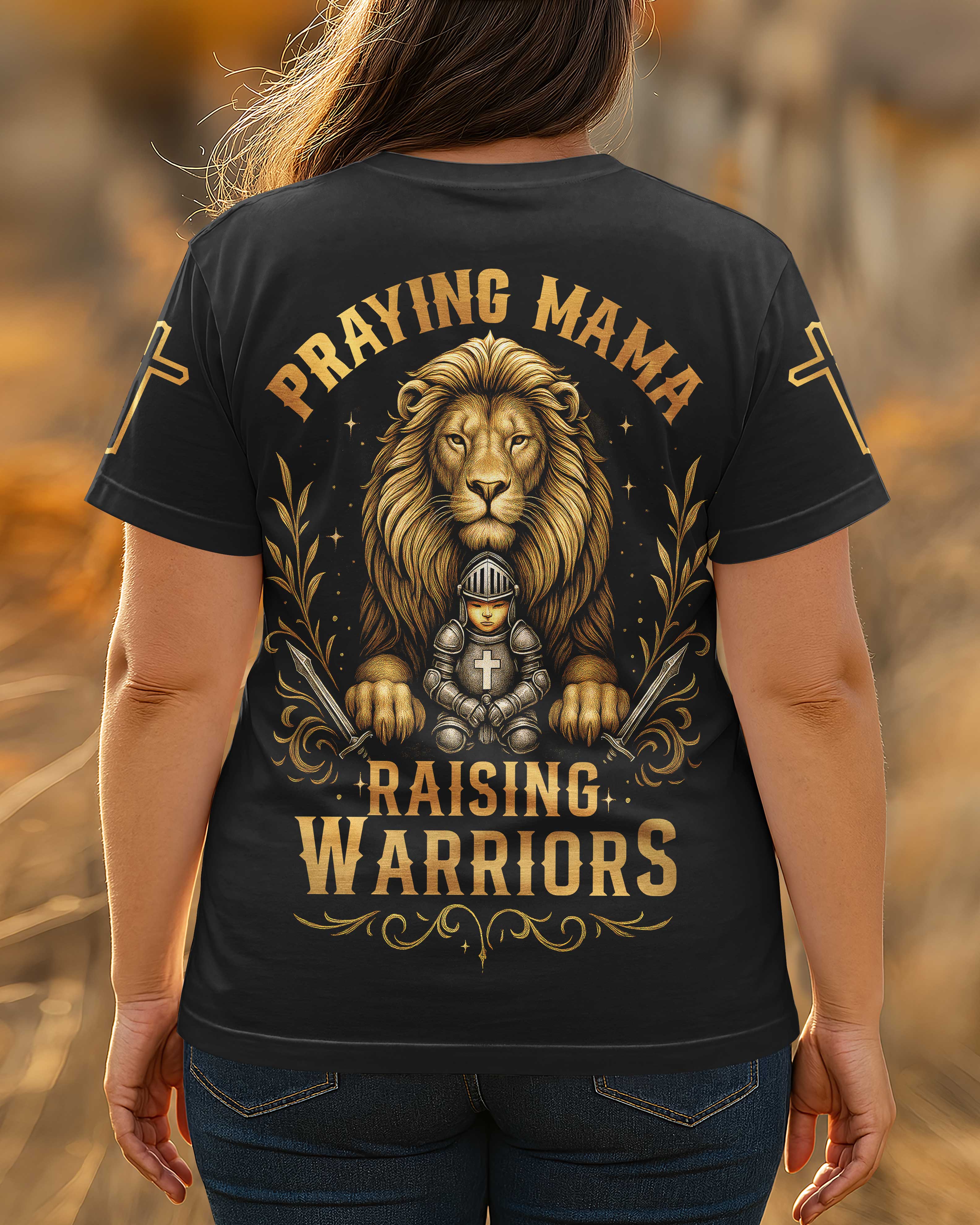Praying Mama Raising Warriors All Over Print T-shirt