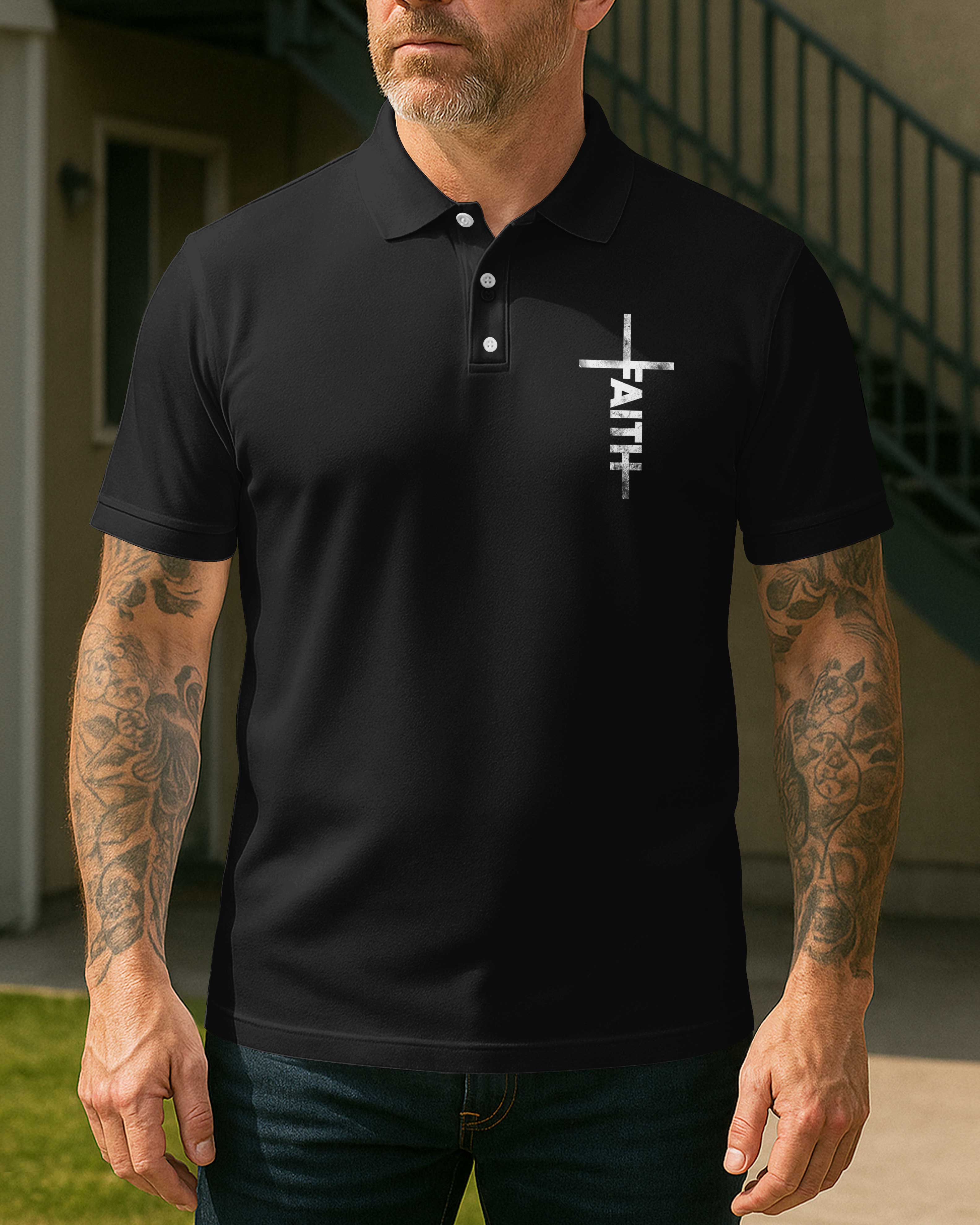 Rooted In Christ All Over Print Polo T-Shirt
