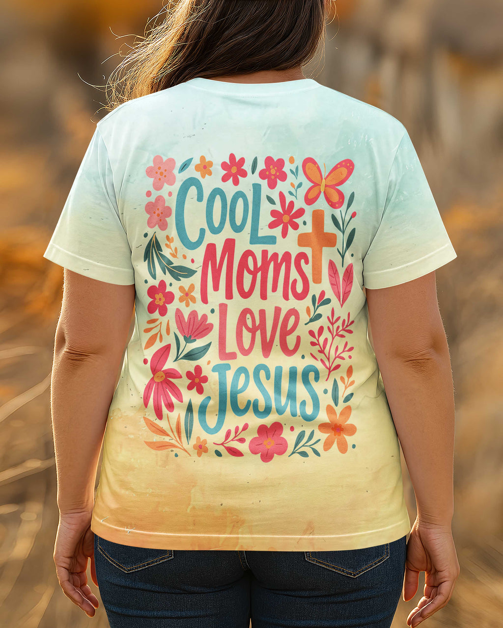 Cool Moms Love Jesus All Over Print T-shirt