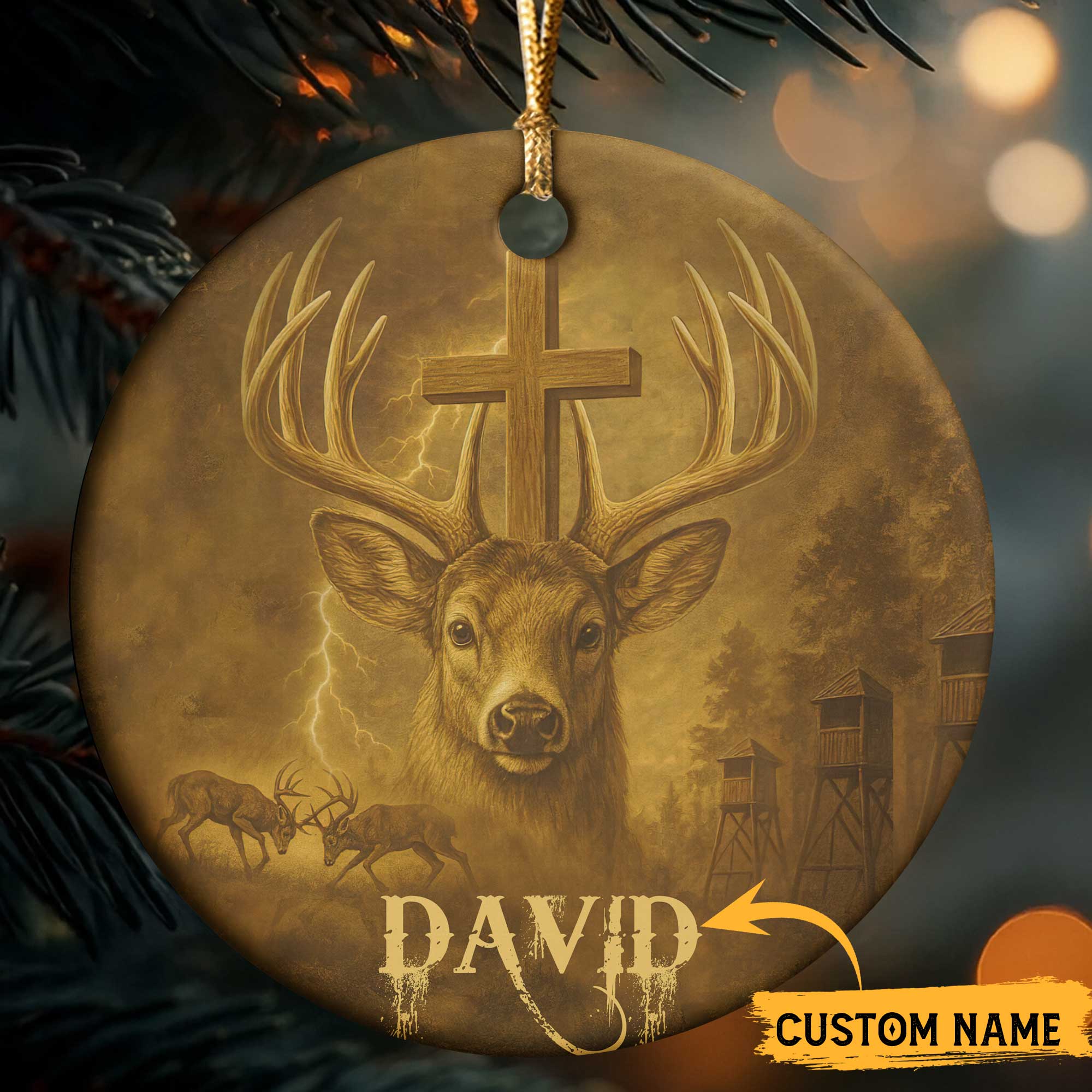 Hunting in my veins Jesus in my heart Personalized Ornament